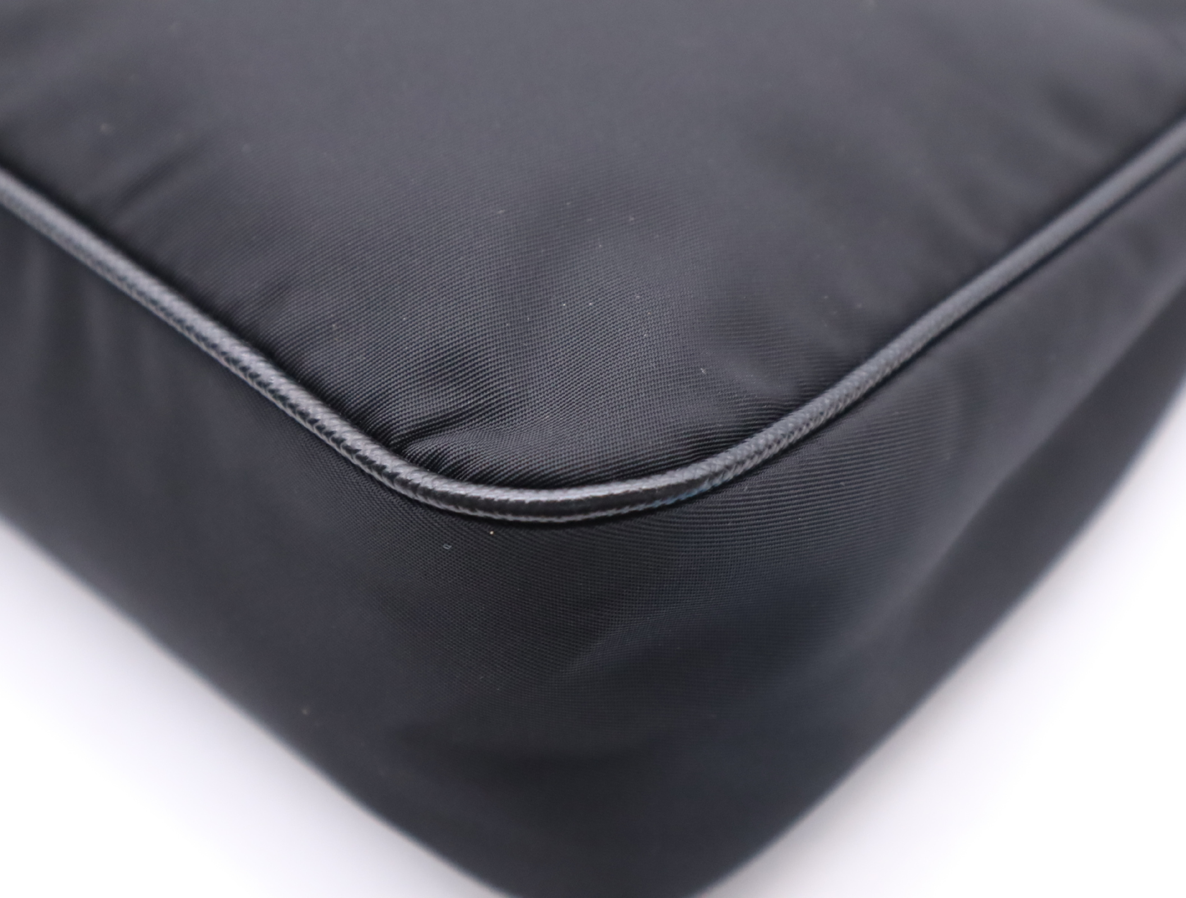 Nylon Re-Edition 2005 Shoulder Bag, Black, with 2 Shoulder Straps, Clochette, and Pouch. — view 7
