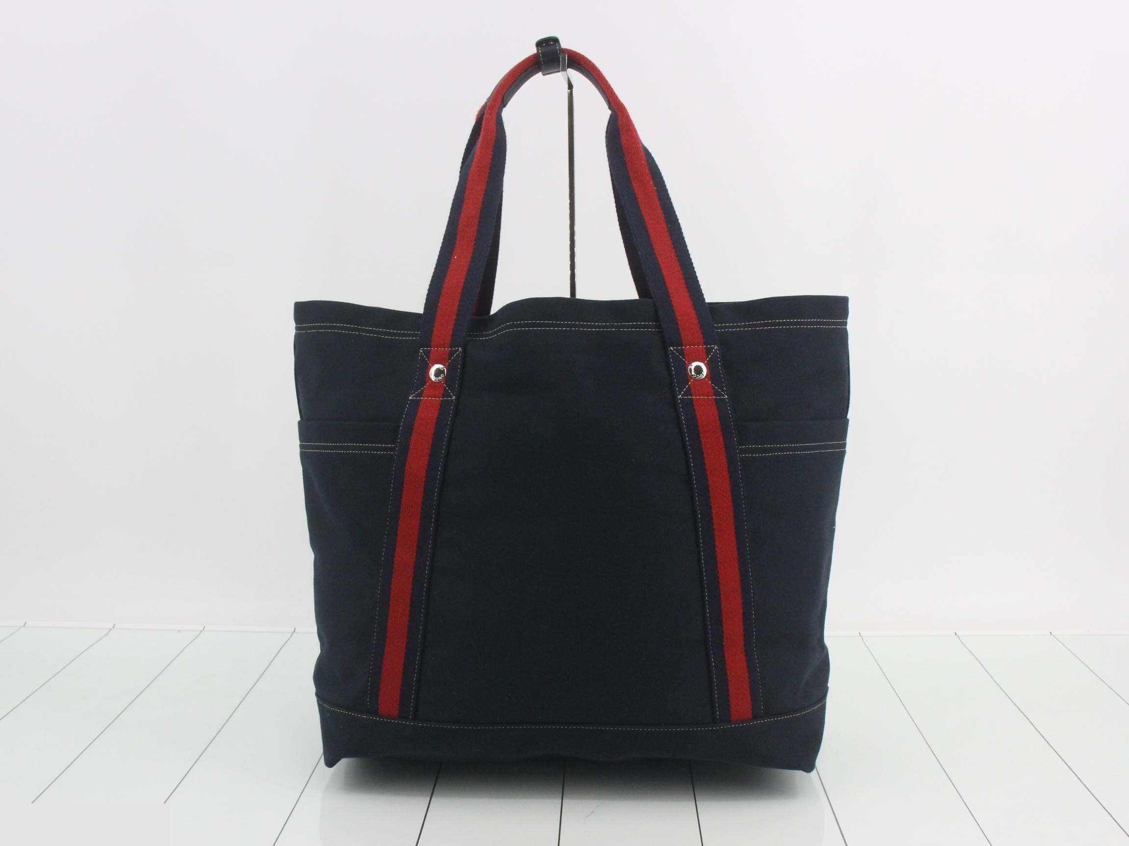Canvas Sherry Line Dust Bag Navy Red — view 2