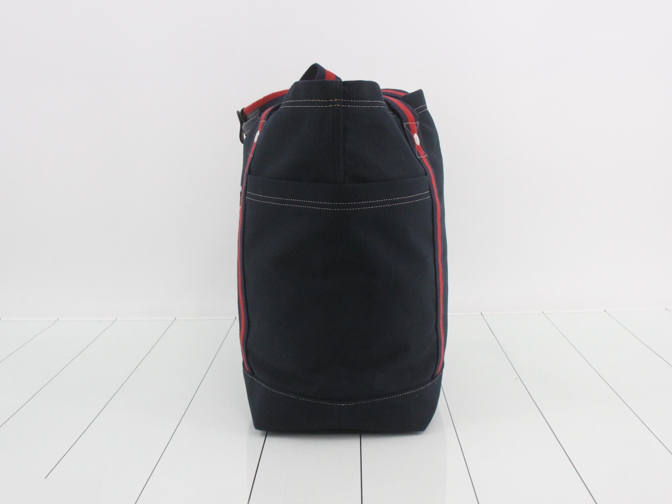 Canvas Sherry Line Dust Bag Navy Red — view 3
