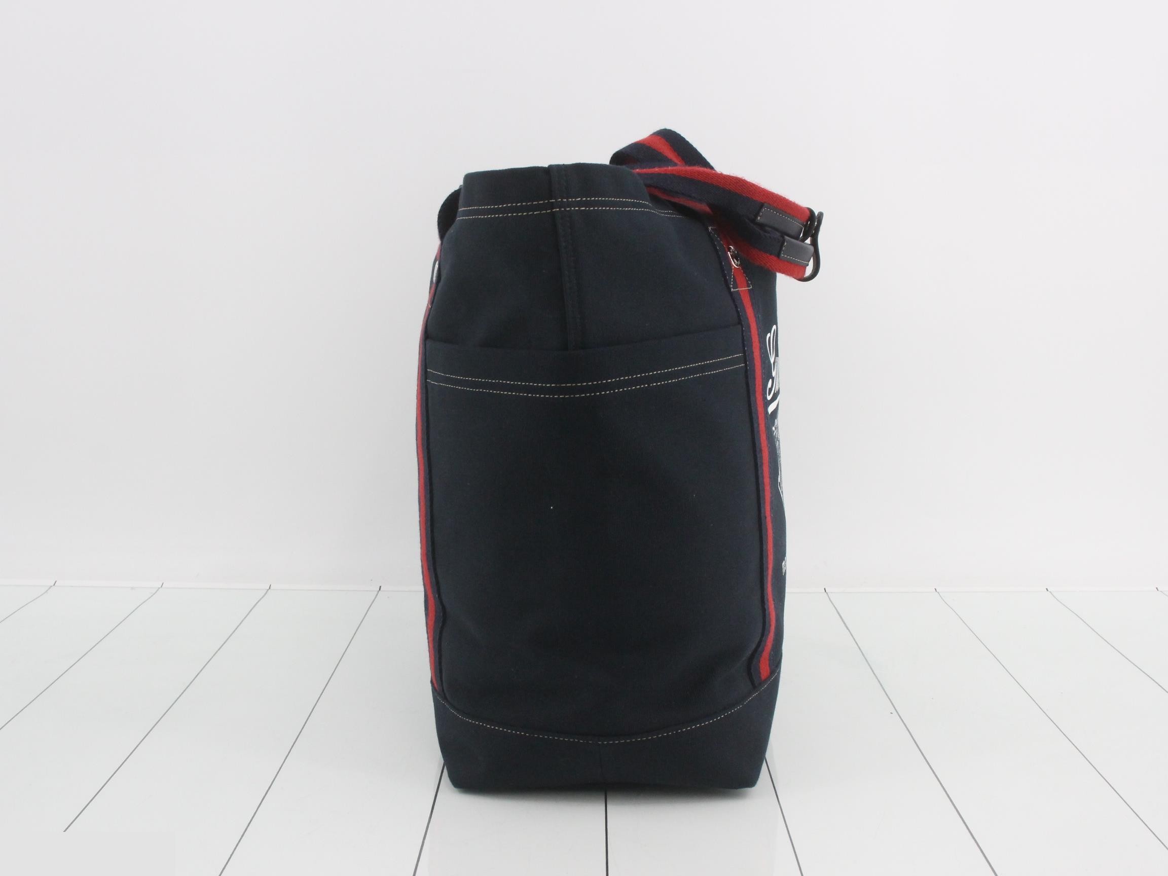 Canvas Sherry Line Dust Bag Navy Red — view 4