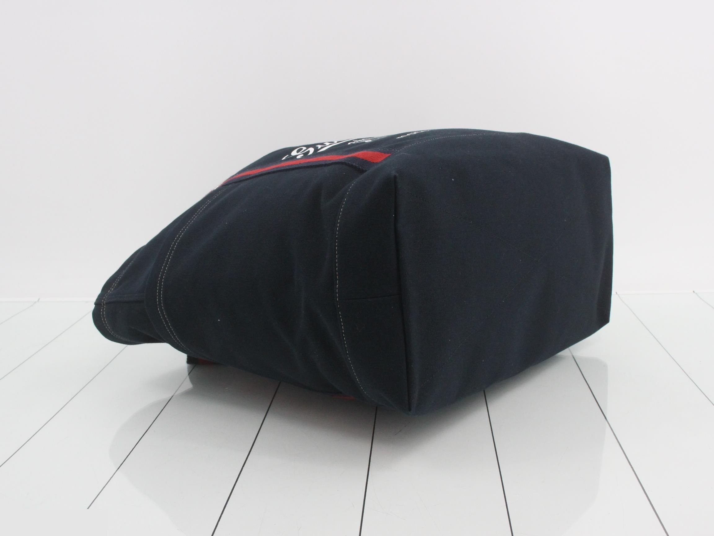 Canvas Sherry Line Dust Bag Navy Red — view 5