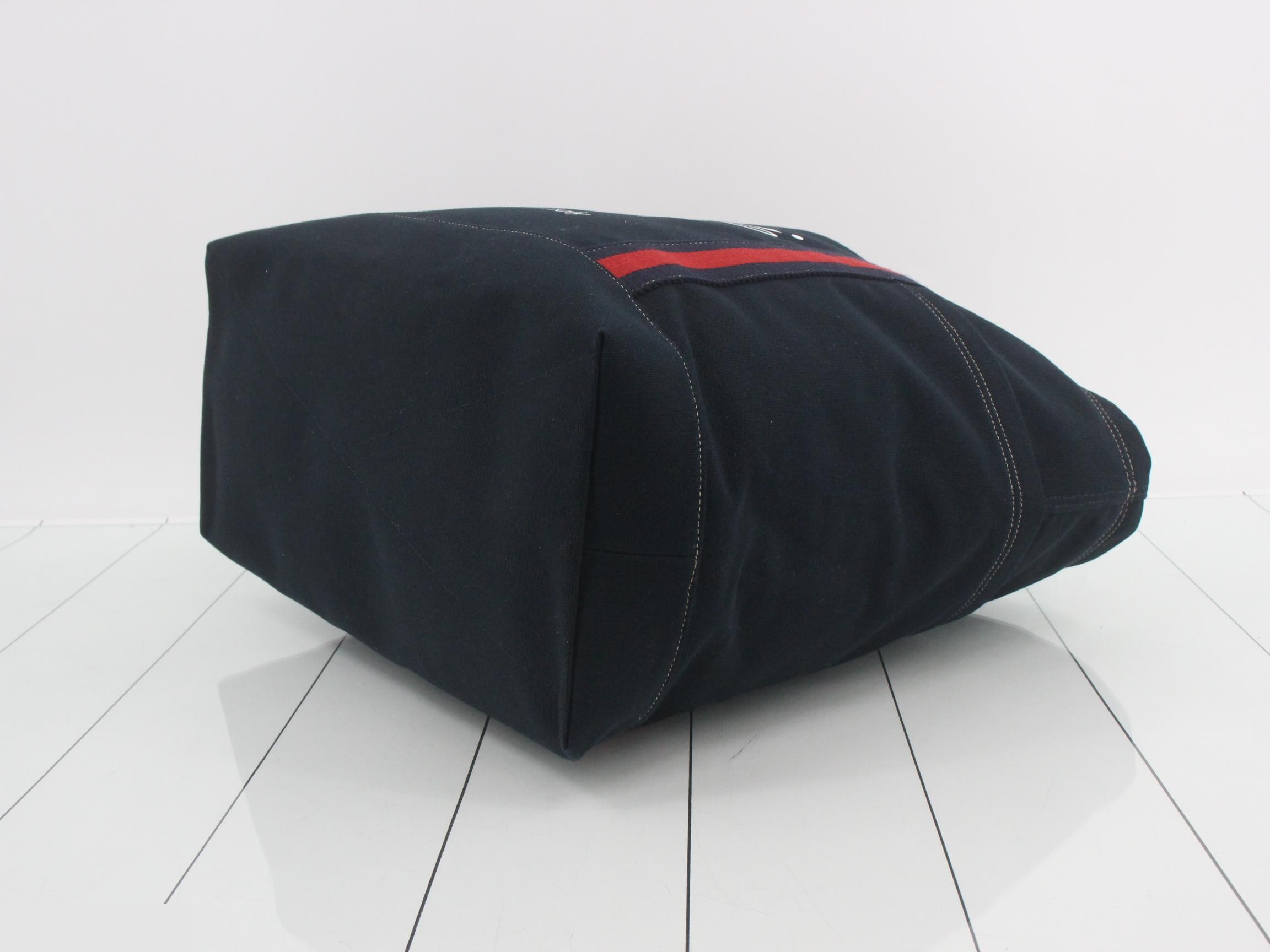 Canvas Sherry Line Dust Bag Navy Red — view 6