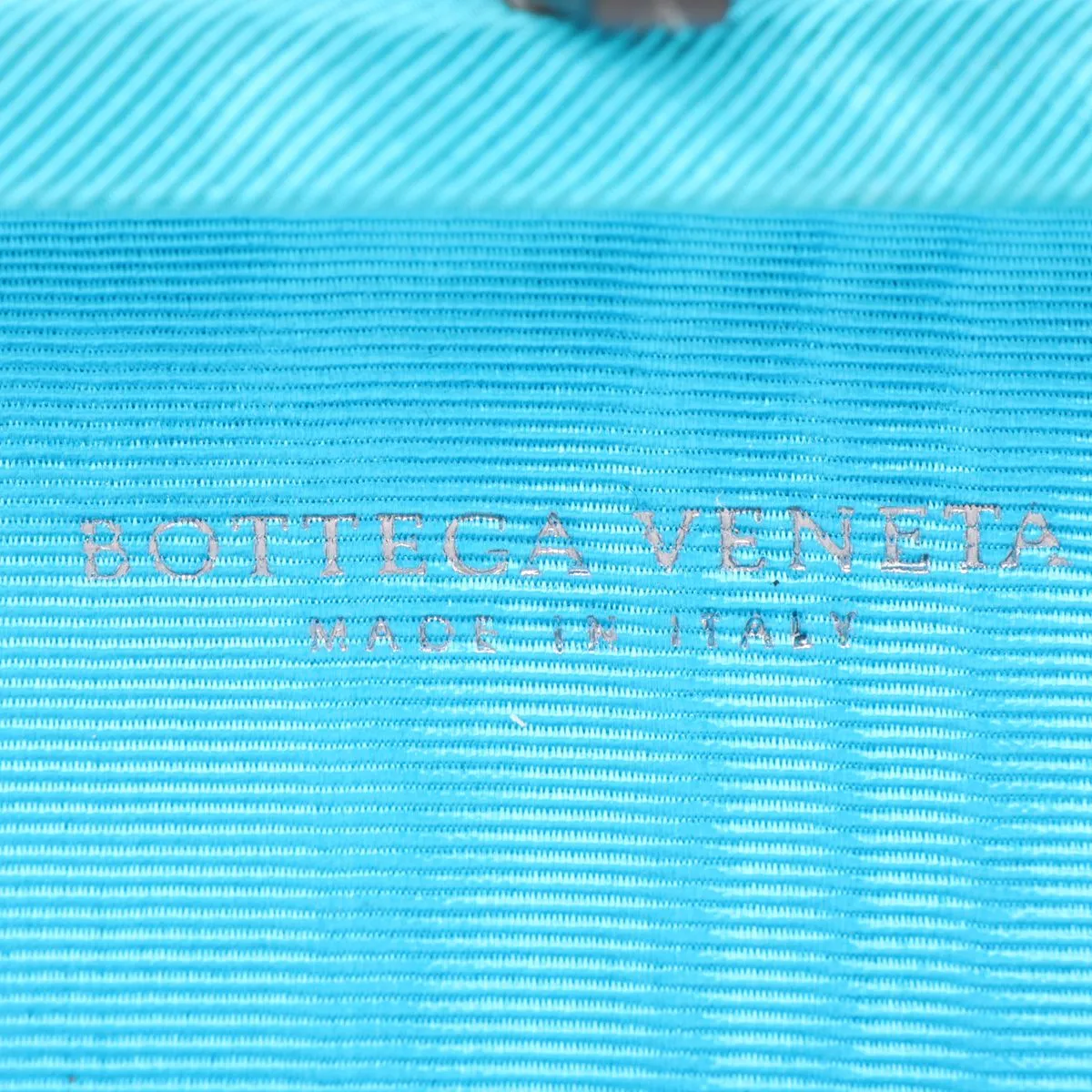 Intrecciato Satin Clutch Bag, Blue — view 6