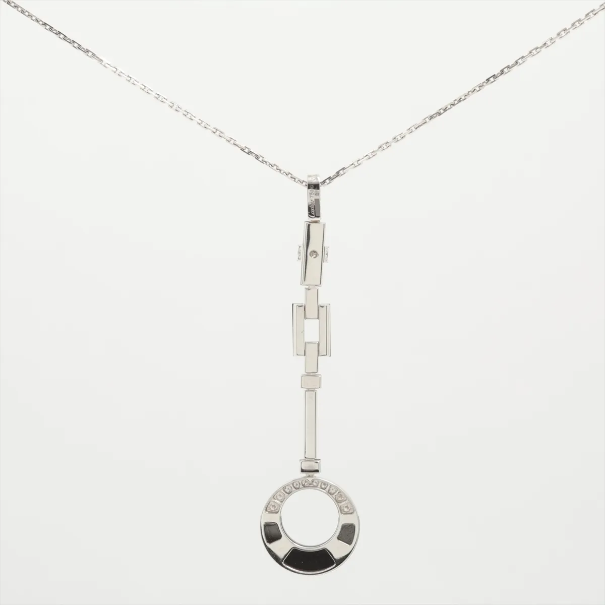 Diamond Shell Necklace 750(WG) x Ceramic 15.9g 92903B Shell small chip — view 2