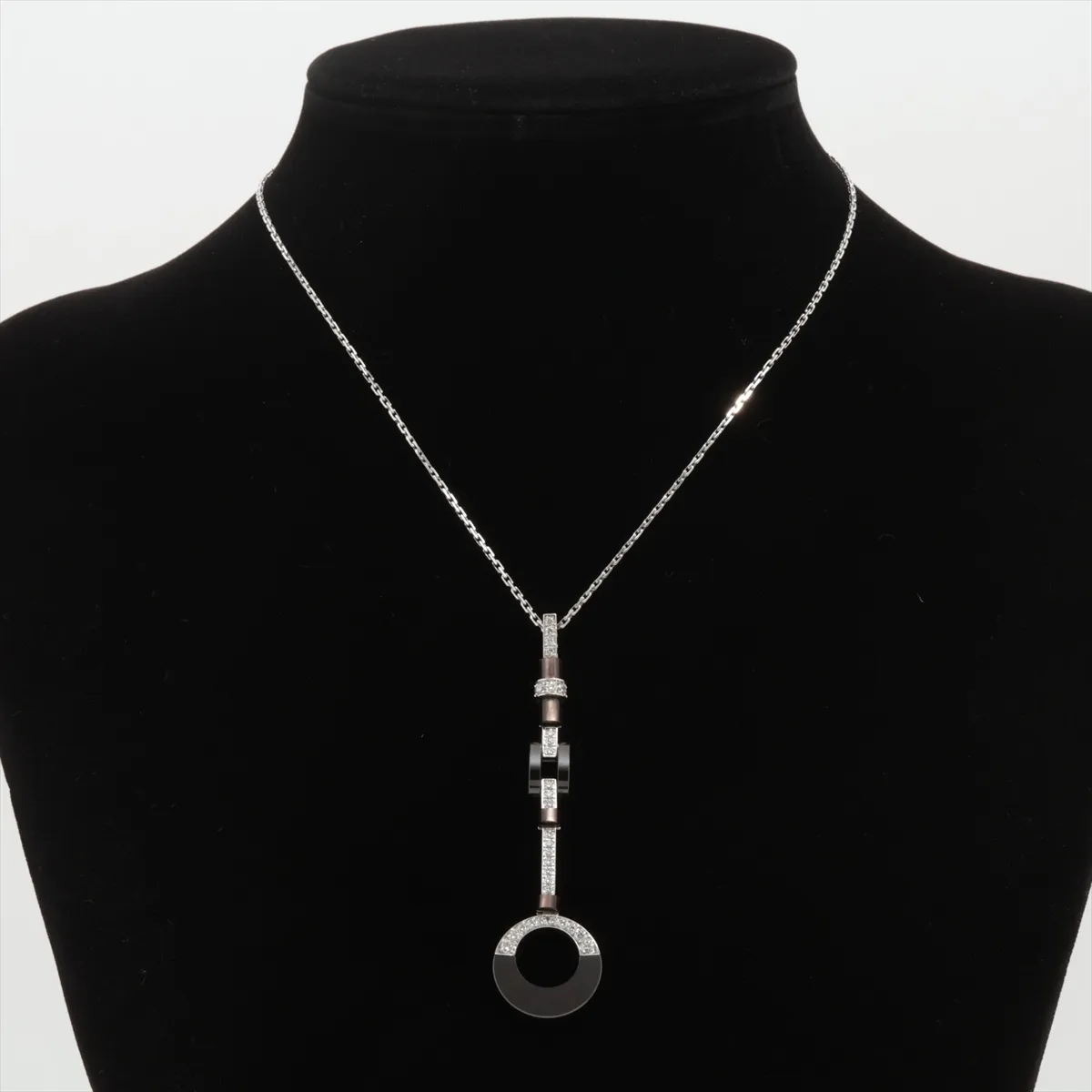 Diamond Shell Necklace 750(WG) x Ceramic 15.9g 92903B Shell small chip — view 5