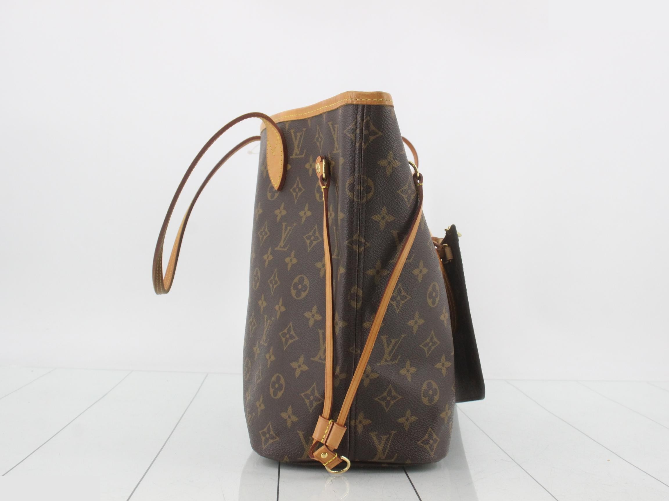 Neverfull MM Beige RFID-protected, includes dust bag and pouch. — view 3