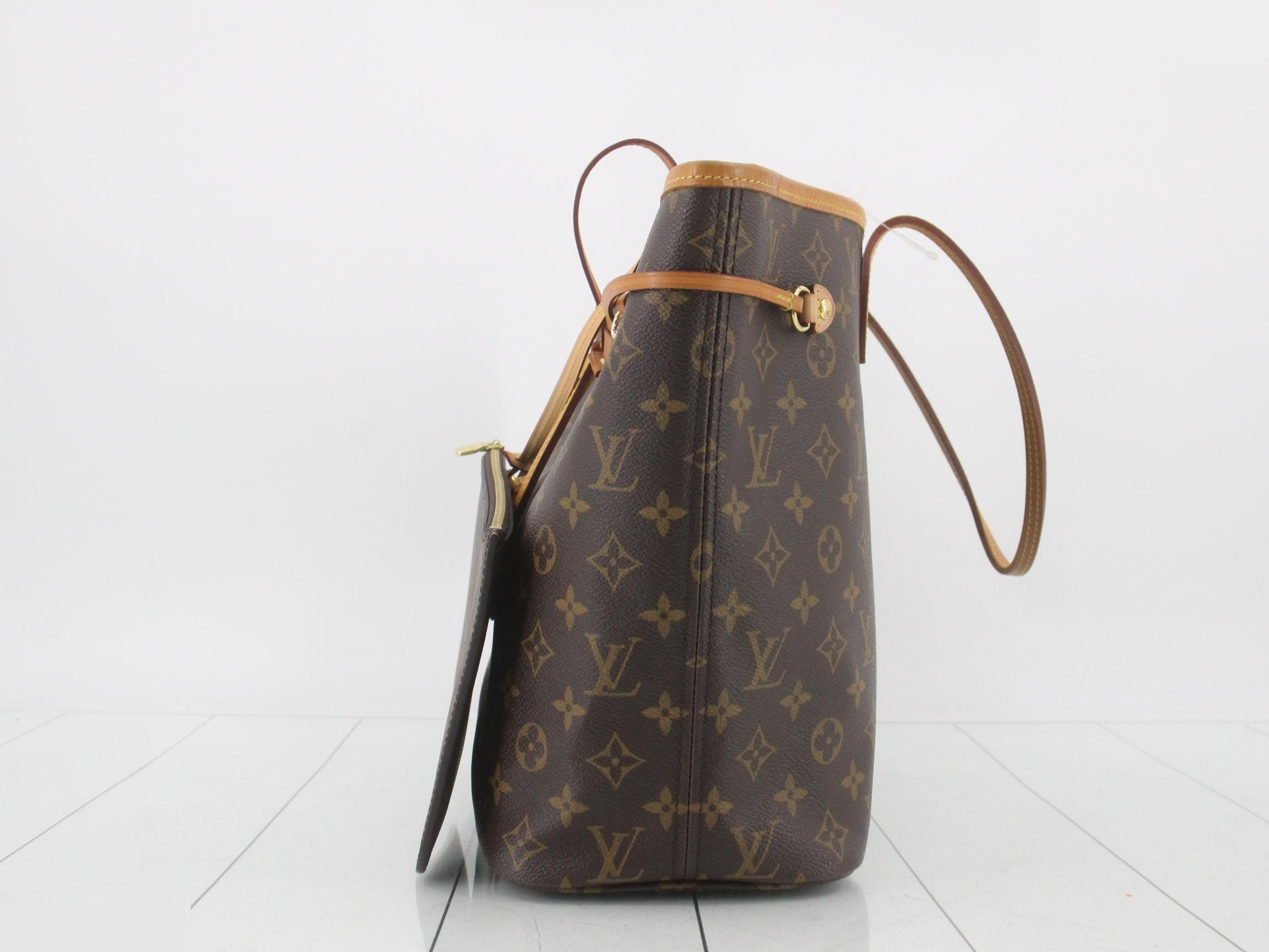 Neverfull MM Beige RFID-protected, includes dust bag and pouch. — view 4