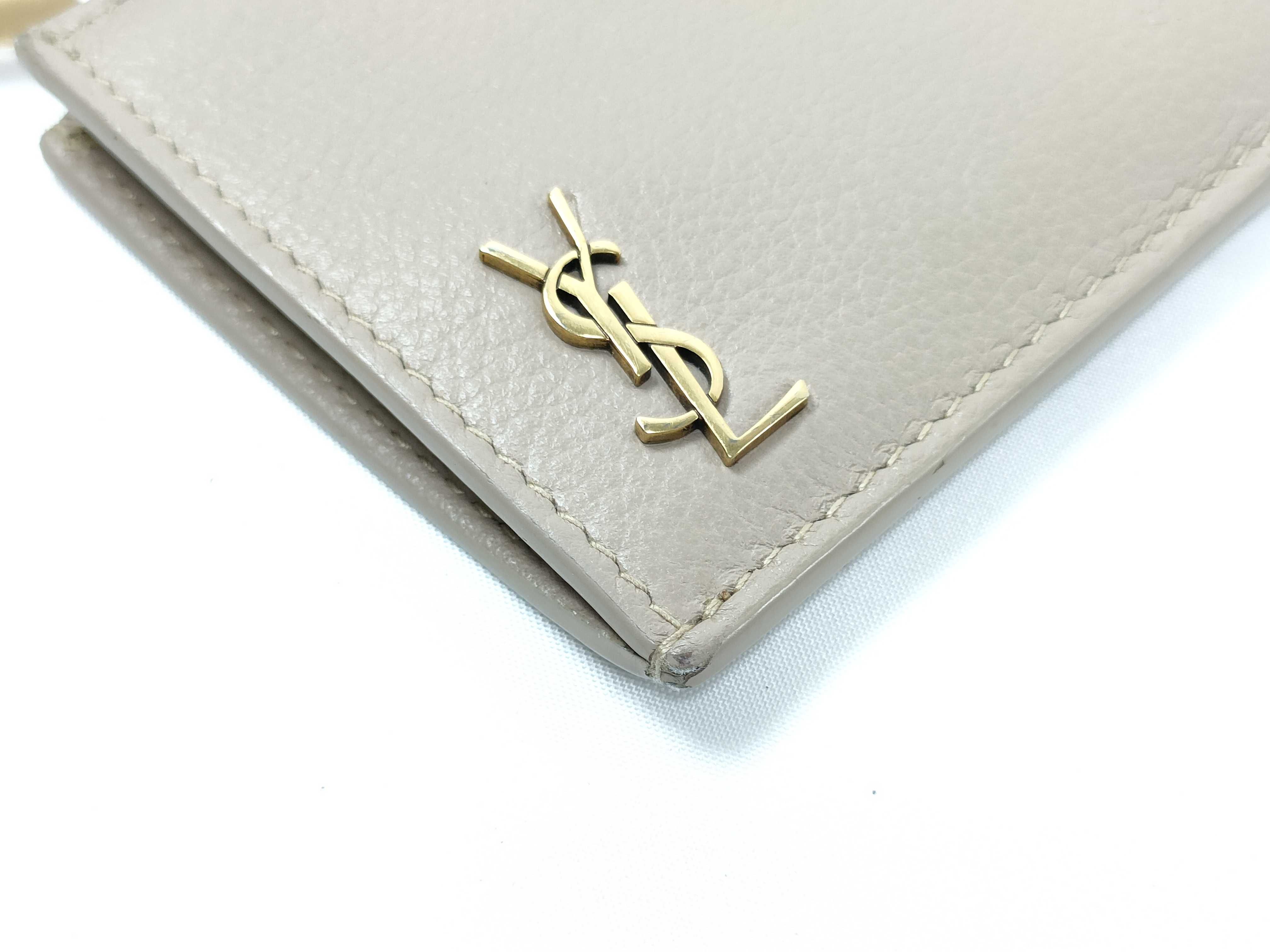 Wallet, Saint Laurent YSL Card Case, Coin Purse, Beige Coin Purse — view 7