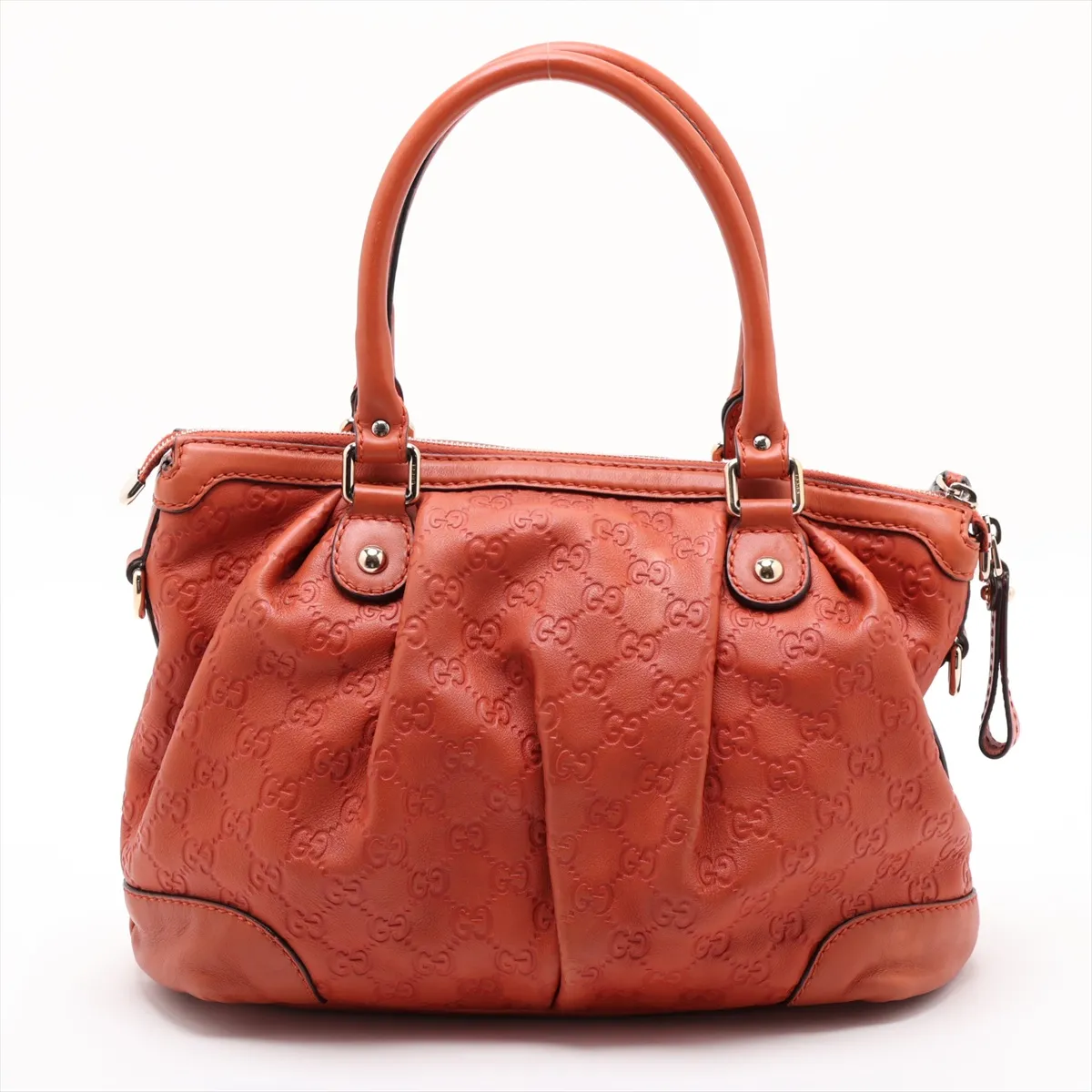 Guccissima Sukey Leather 2-Way Handbag, Orange, 247902 — view 2