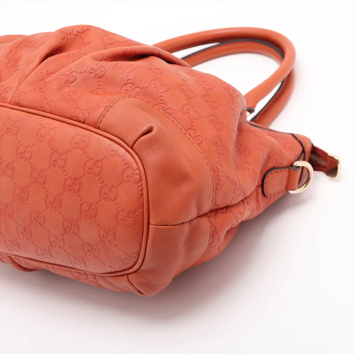Guccissima Sukey Leather 2-Way Handbag, Orange, 247902 — view 3