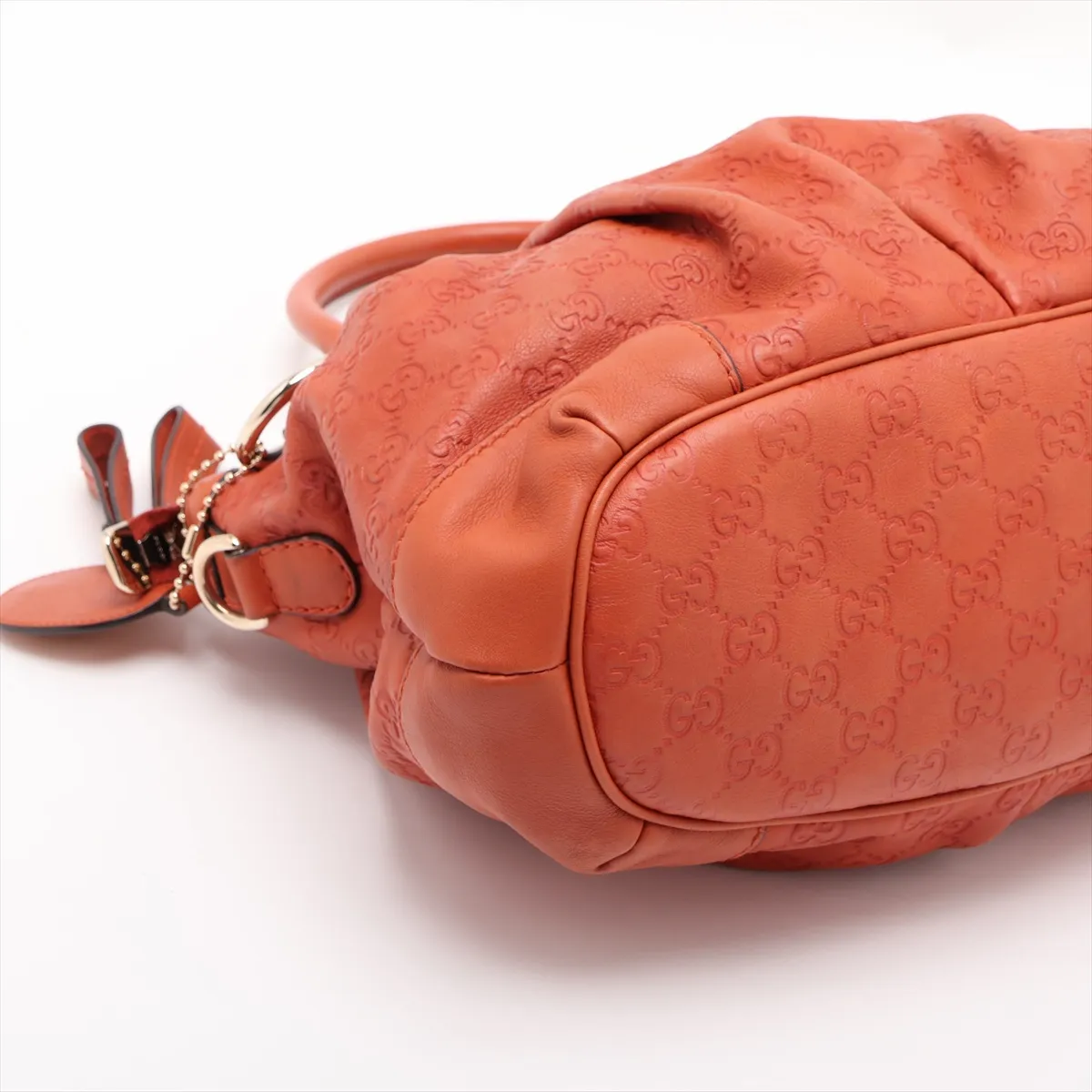 Guccissima Sukey Leather 2-Way Handbag, Orange, 247902 — view 4
