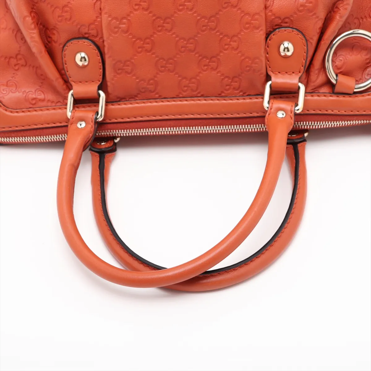 Guccissima Sukey Leather 2-Way Handbag, Orange, 247902 — view 5
