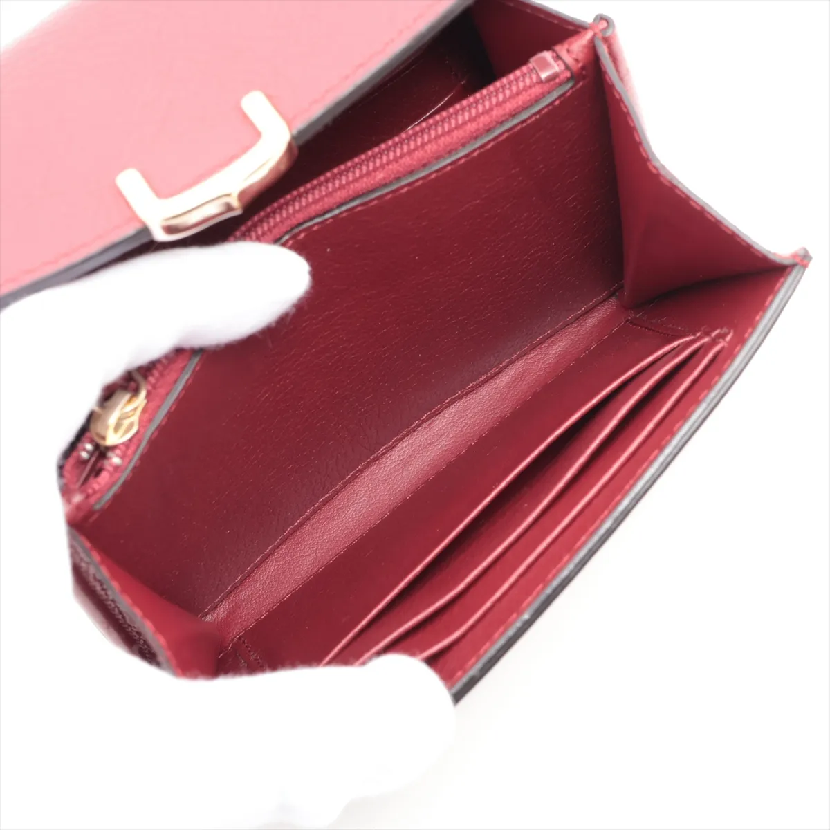 C de Cartier Leather Compact Wallet Red — view 7