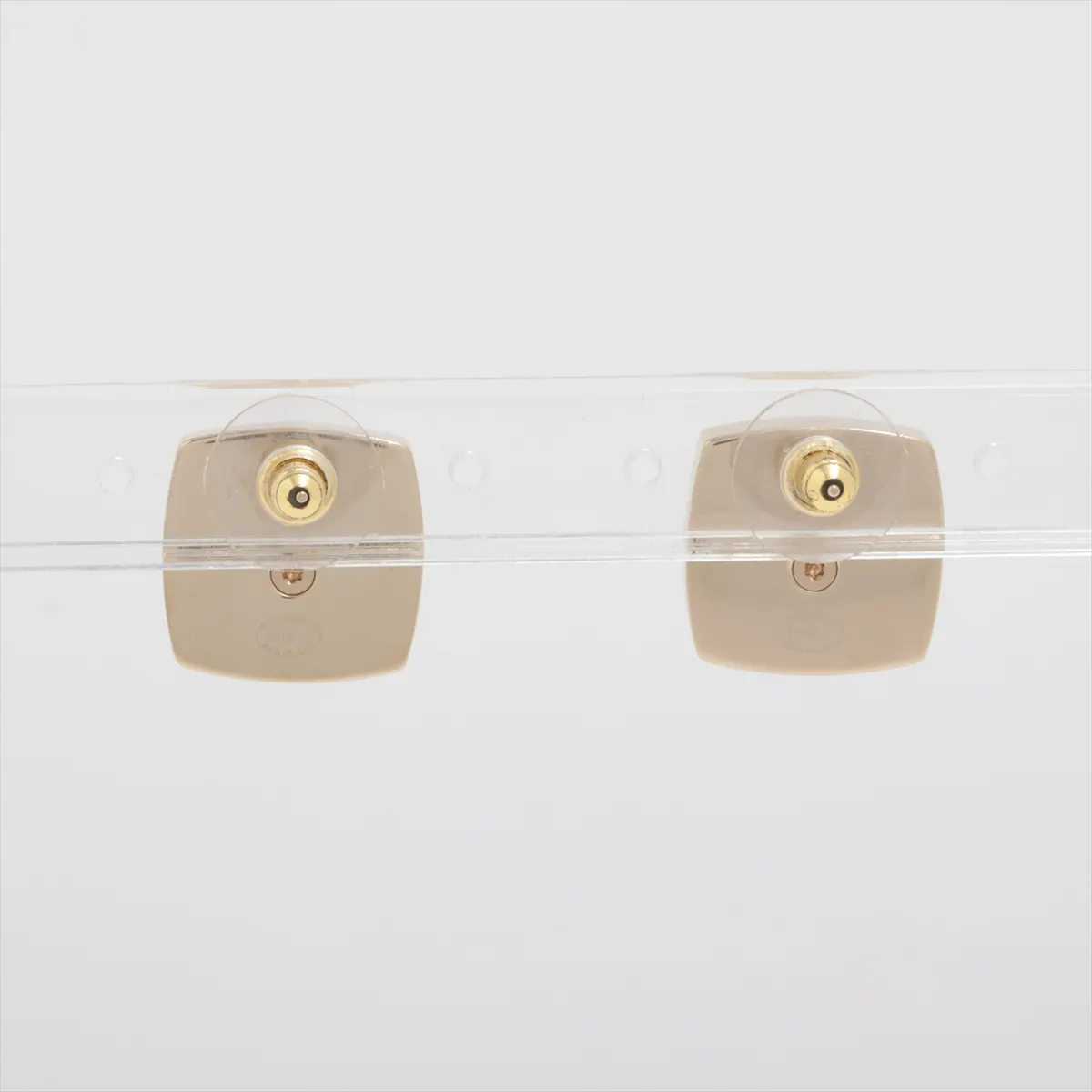 Coco Mark Logo B23S Earrings (Pair) GP x Rhinestone x Faux Pearl Gold — view 2