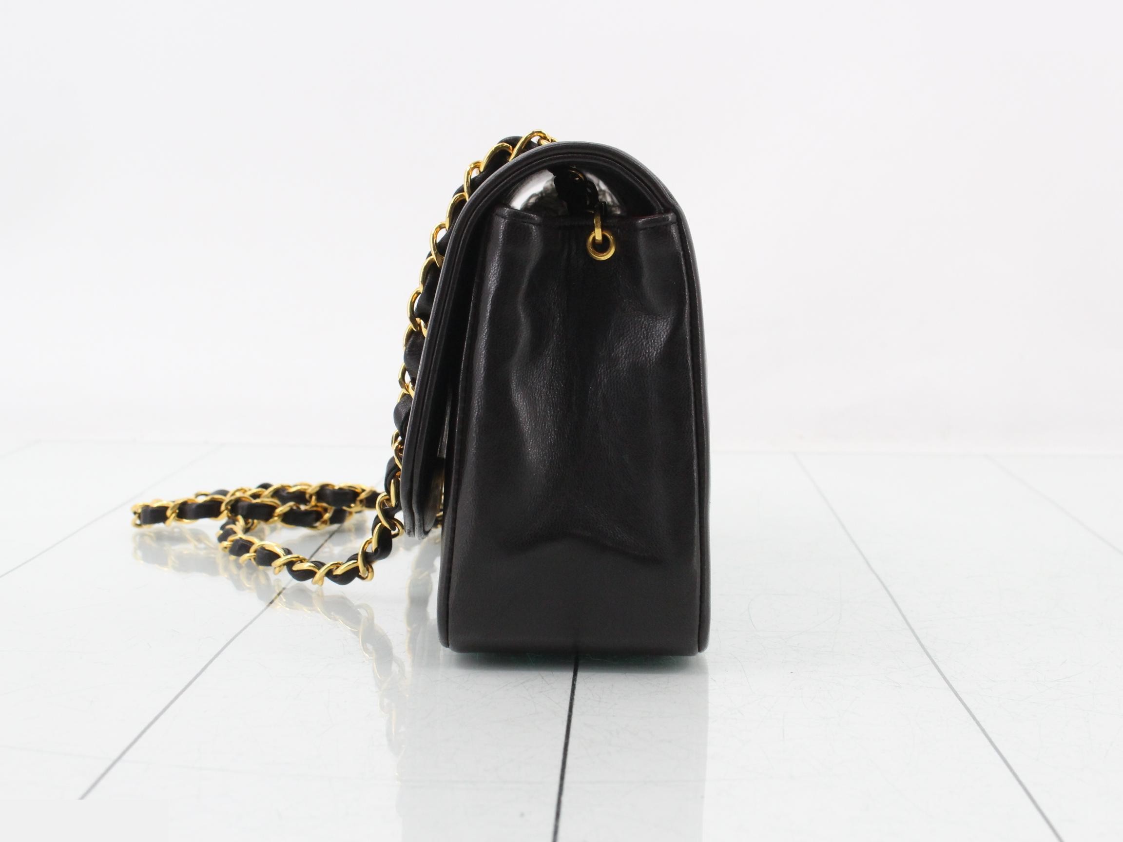 Matelassé Diana 22 Chain Shoulder Bag, Lambskin, Black, Series 2, with seal, W22 — view 3