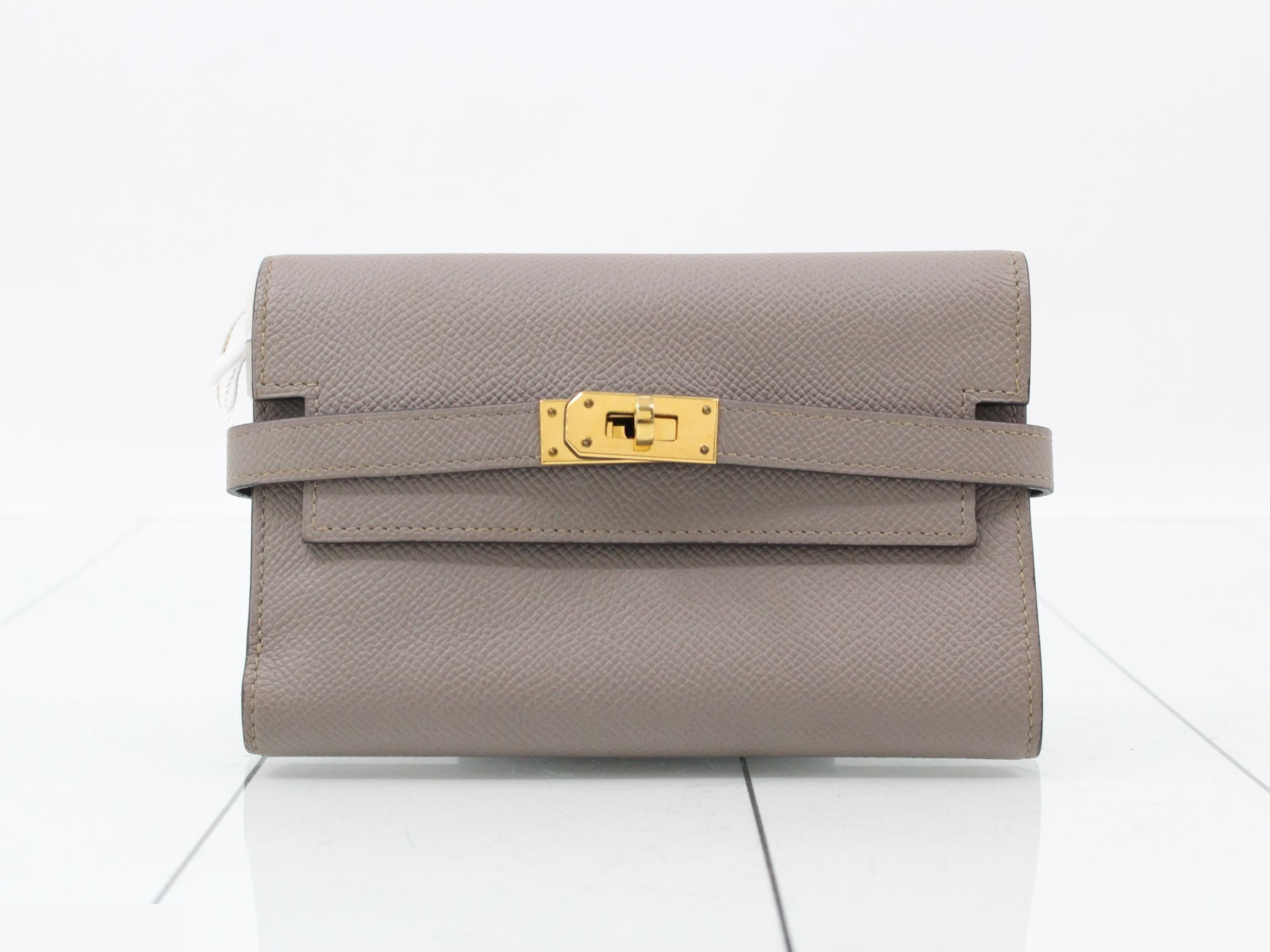 Kelly Wallet Leather Tri-fold Wallet A Stamp