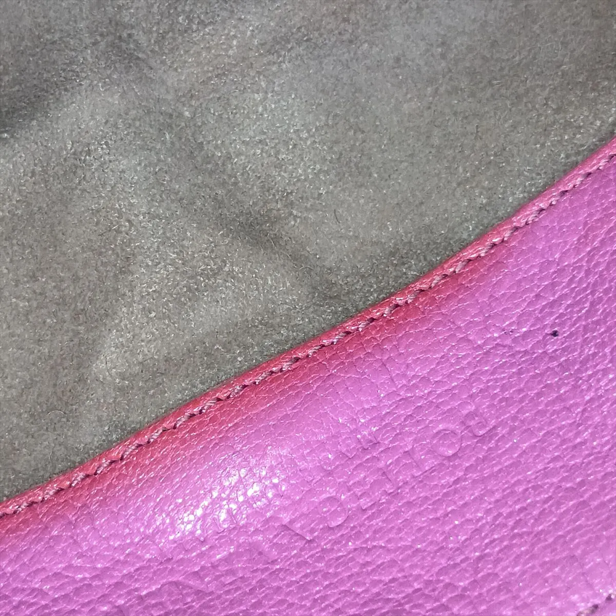 Intrecciato Leather Chain Shoulder Bag Pink x Red — view 11