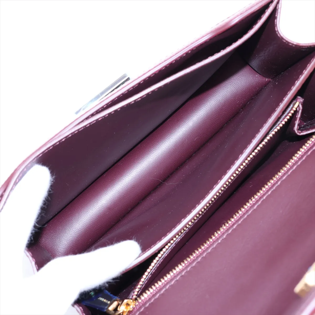 TB Leather Chain Shoulder Bag, Bordeaux — view 7