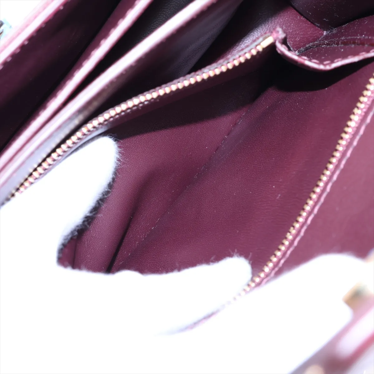 TB Leather Chain Shoulder Bag, Bordeaux — view 10