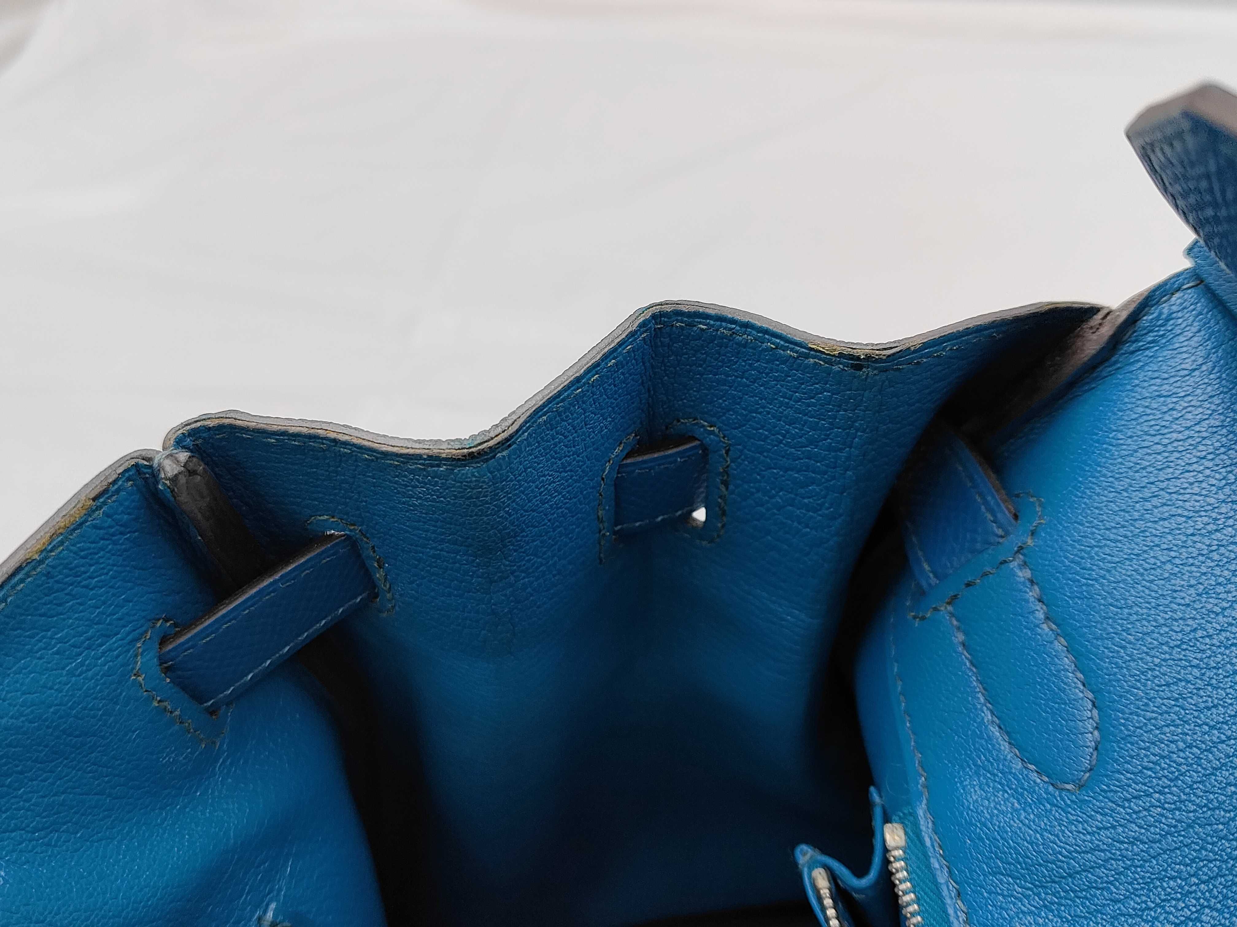 Birkin 30 Courchevel Leather Q Blue Handbag — view 7