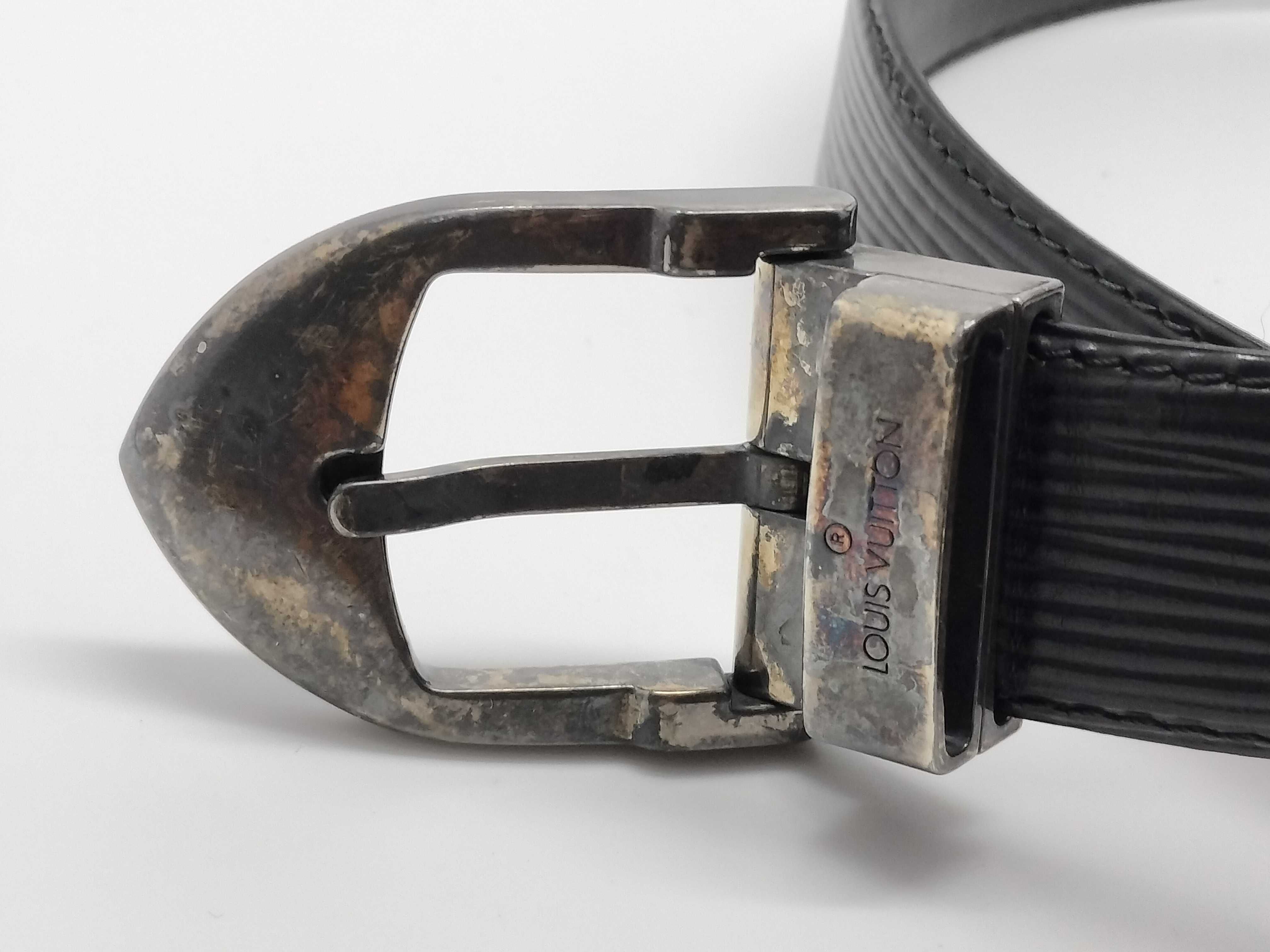 Epi Leather Belt with Silver Hardware — view 2