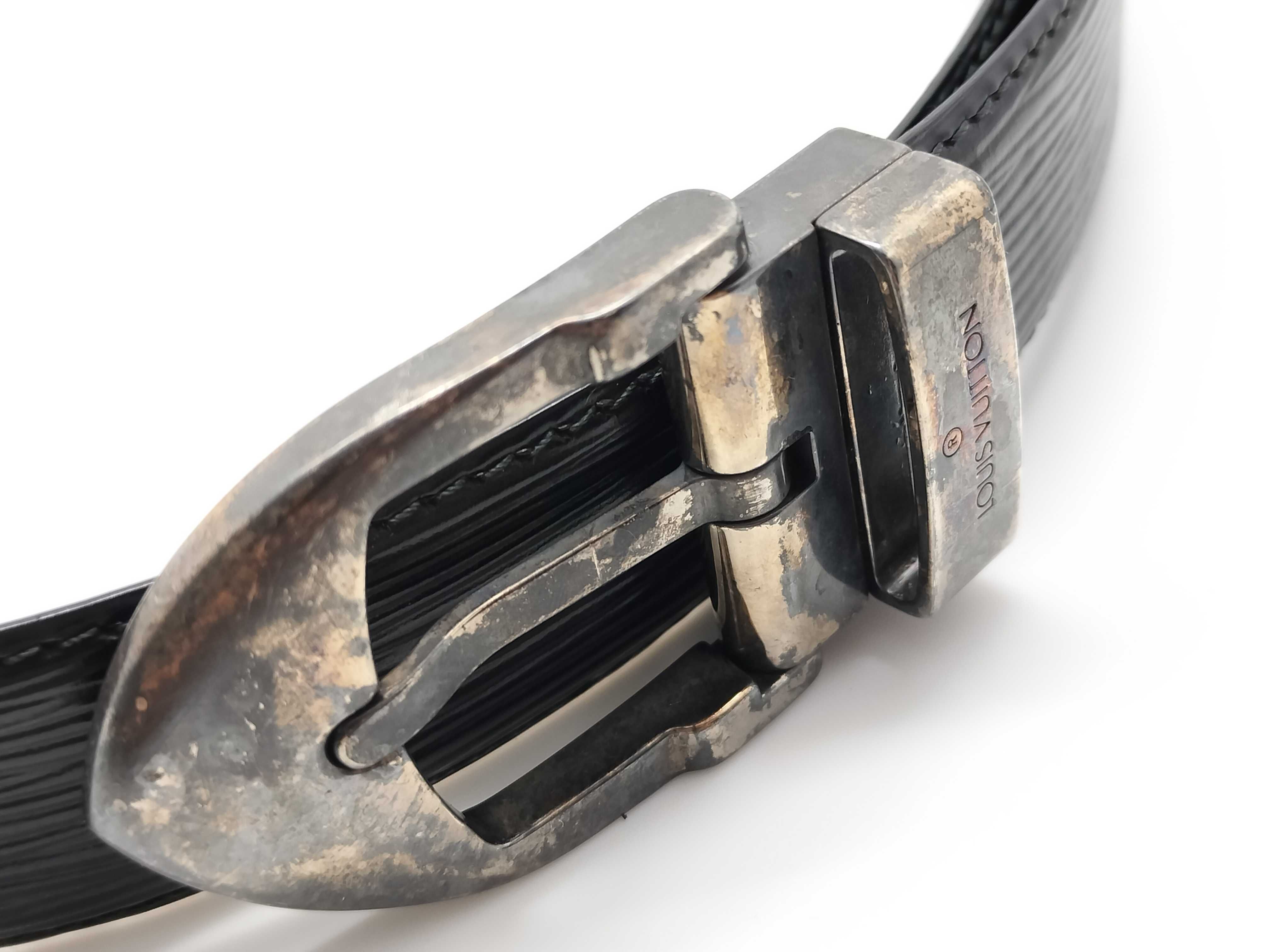 Epi Leather Belt with Silver Hardware — view 10