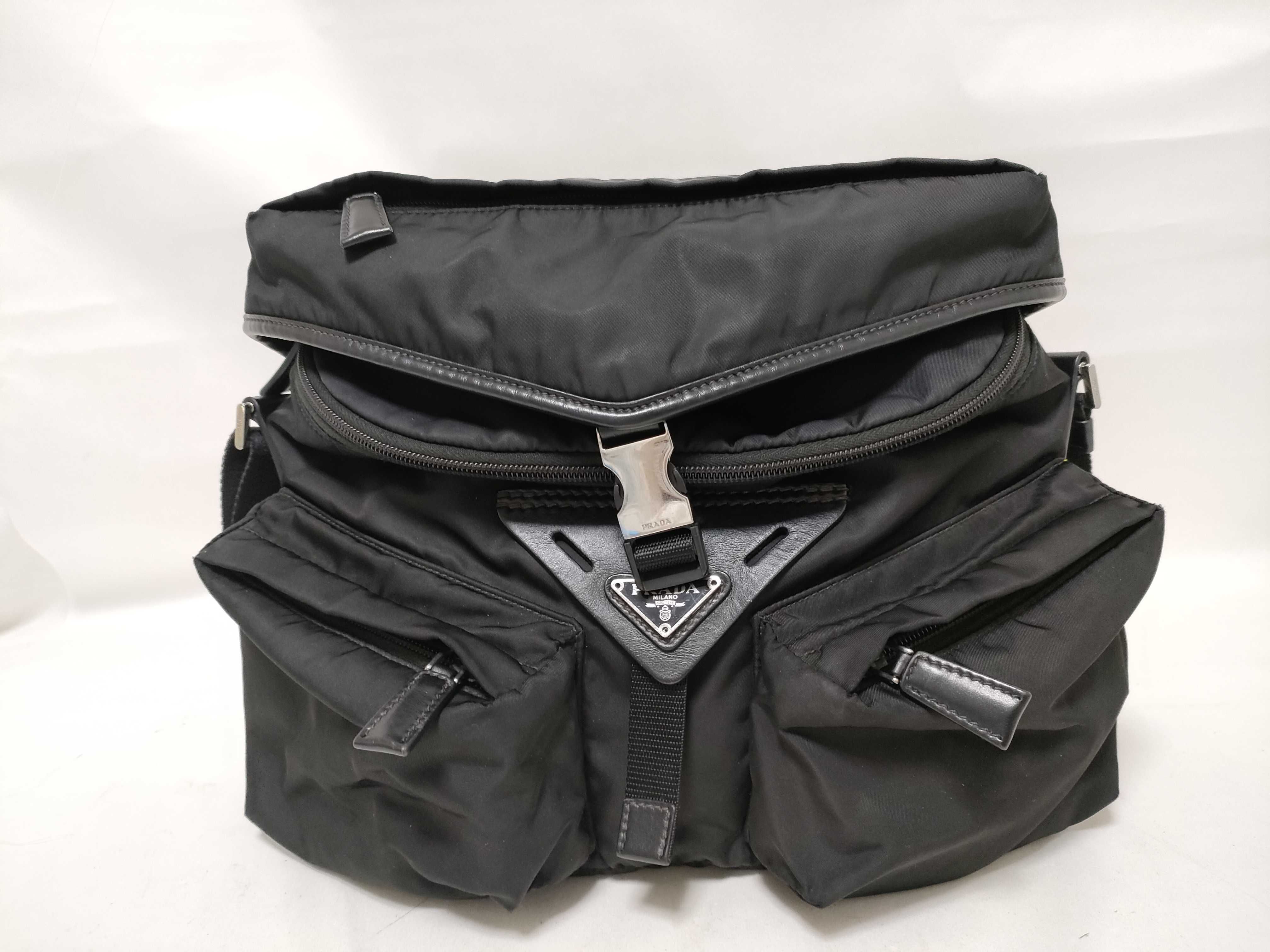 Nylon Prada Re-Nylon Nylon Leather Black 2VD062 Shoulder Bag