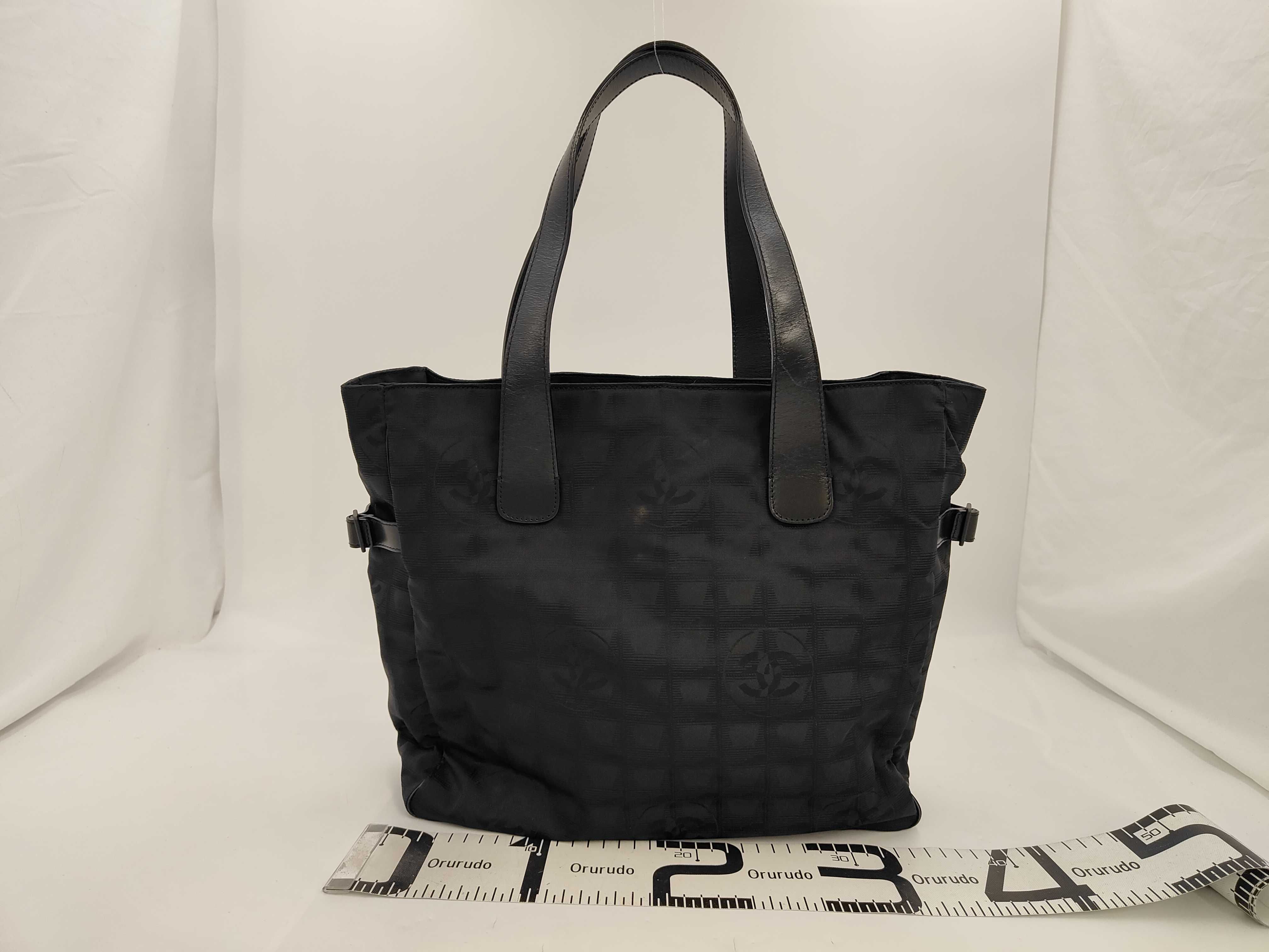 New Travel Line Nylon x Leather Tote Bag, Black with Silver Hardware — view 2