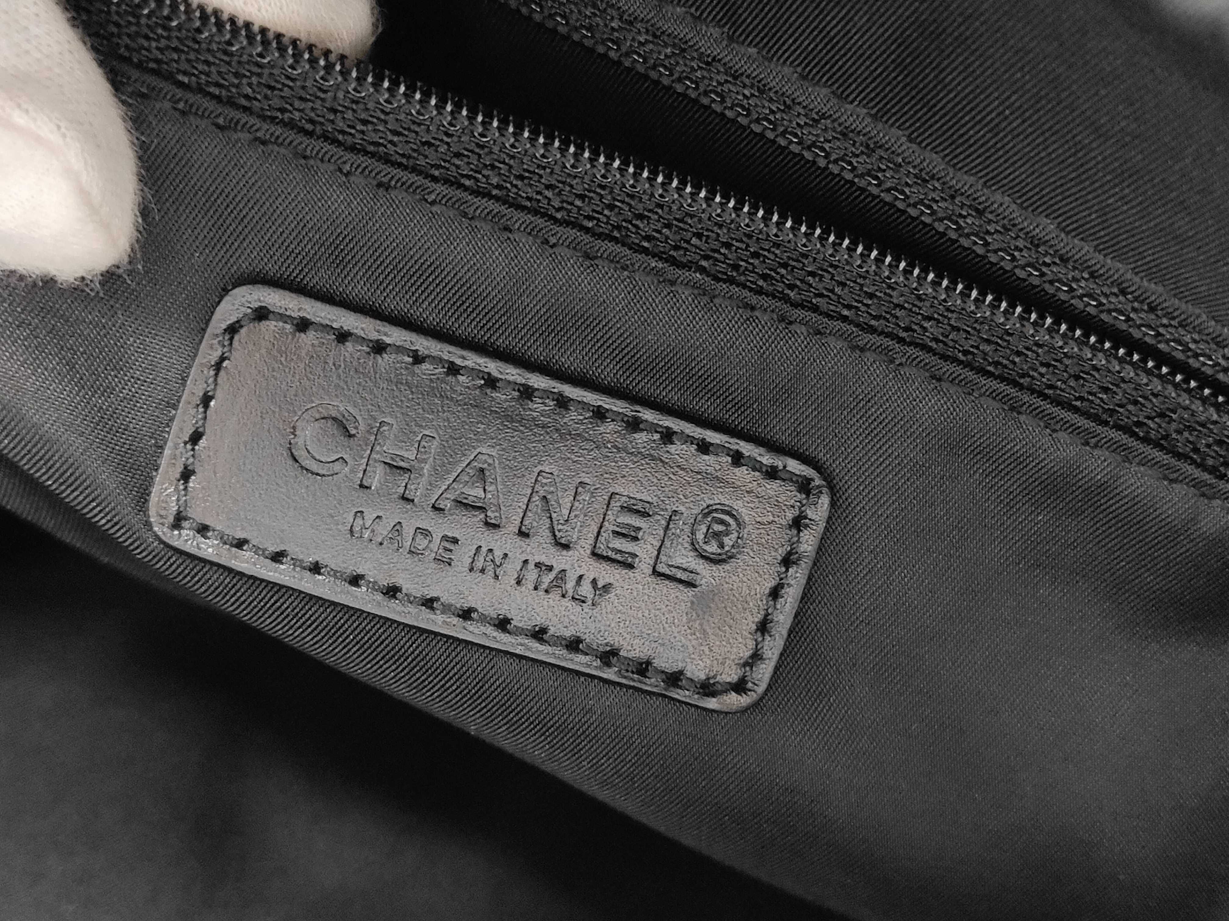 New Travel Line Nylon x Leather Tote Bag, Black with Silver Hardware — view 10
