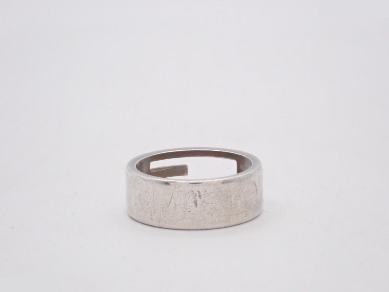 ring, 925 sterling silver, 7.9g, branded G, engraved 19, actual size #18 — view 2