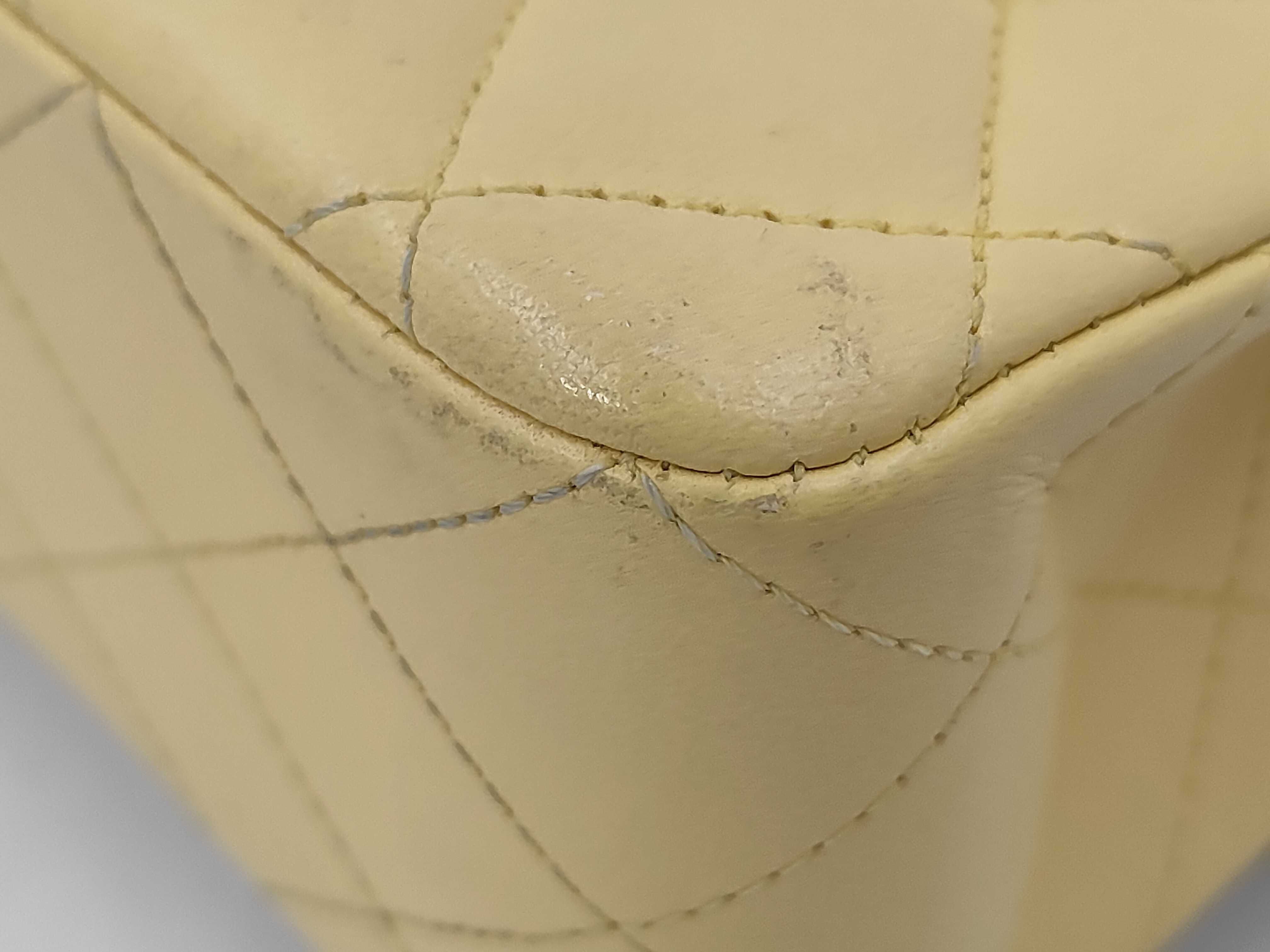 Matelassé 23 Lambskin Double Flap Double Chain Shoulder Bag, Yellow — view 7
