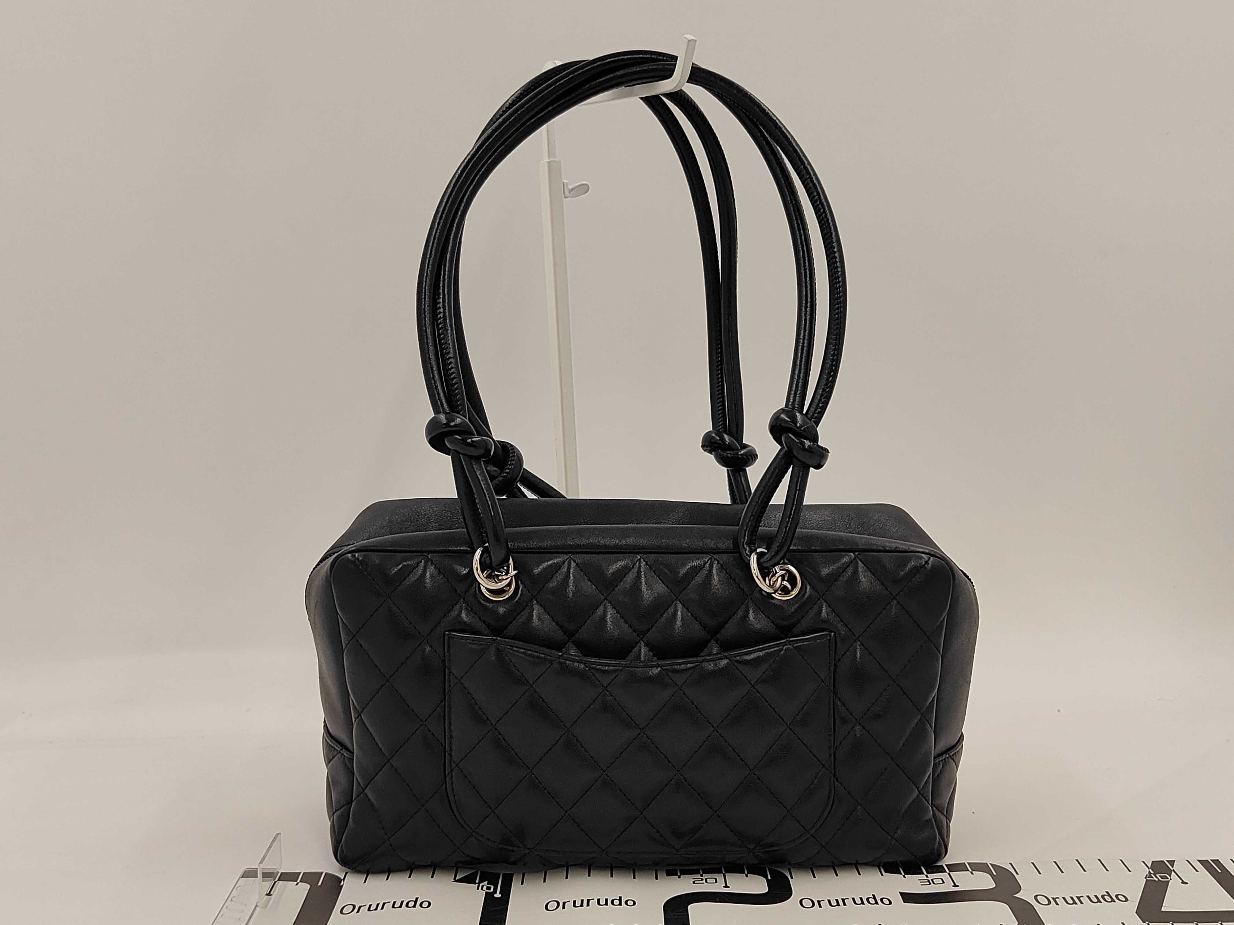 Cambon Line Shoulder Bag Bowling Bag Black Serial Seal Handbag — view 2