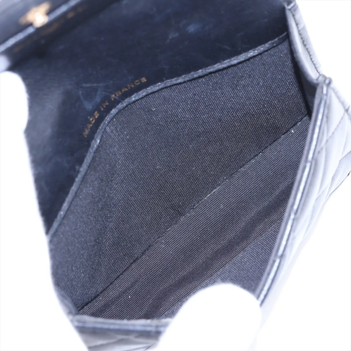 Mini Matelassé Lambskin 2-Way Shoulder Bag, Black with Gold Hardware, 30273901 (Serial Number in the 30s) — view 8