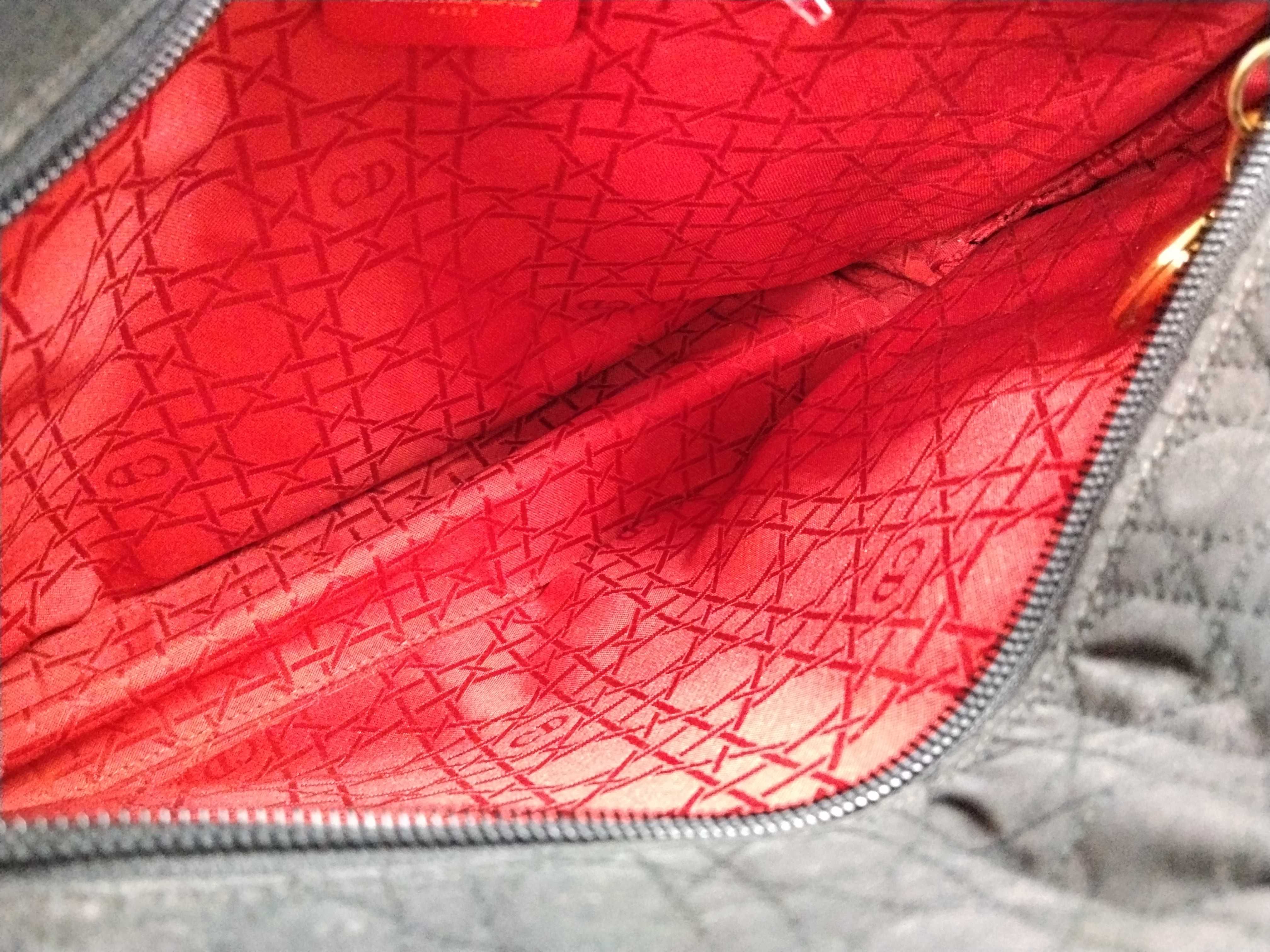 Lady Dior Nylon Handbag with Gold Hardware — view 11