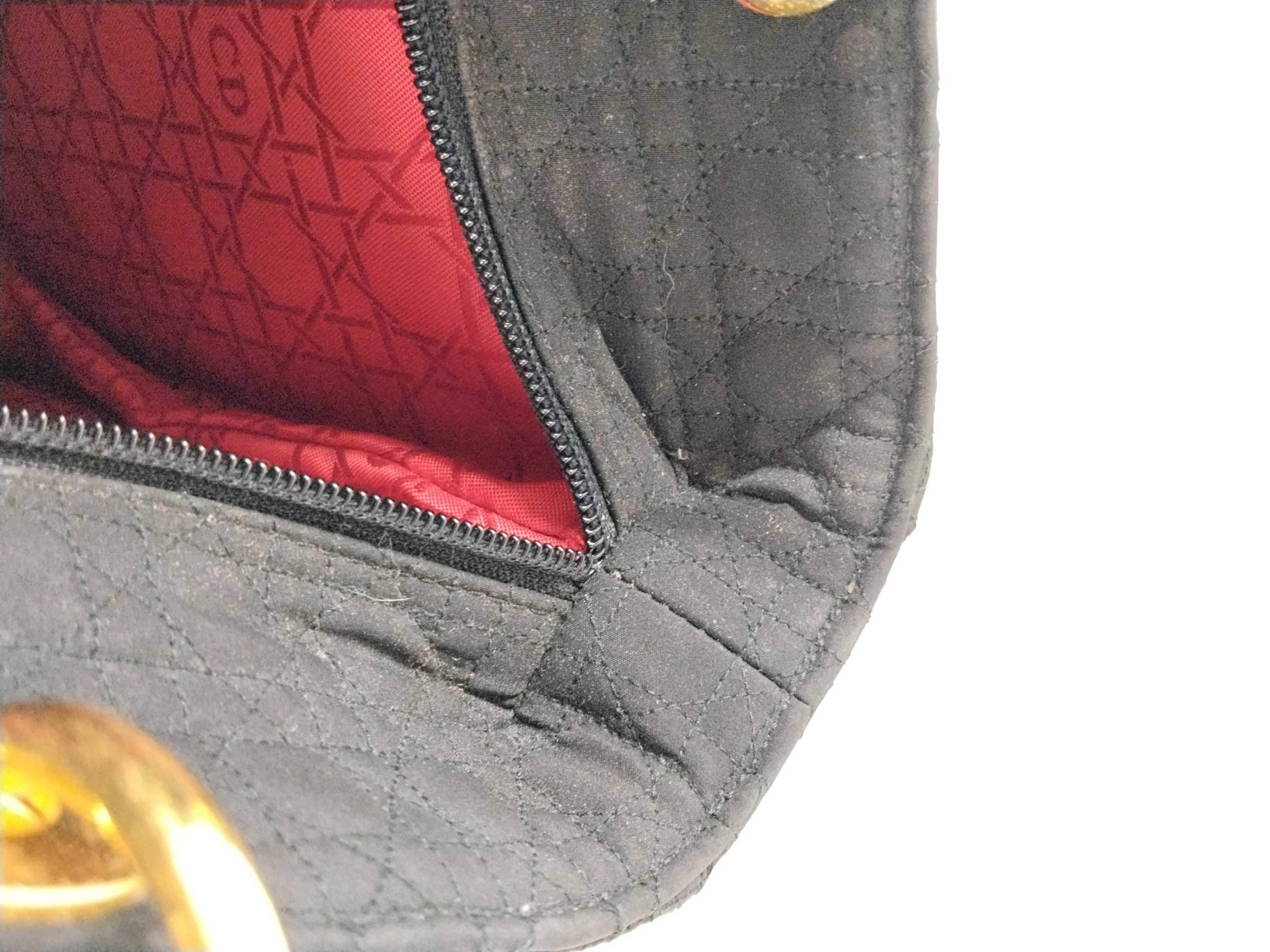 Lady Dior Nylon Handbag with Gold Hardware — view 14