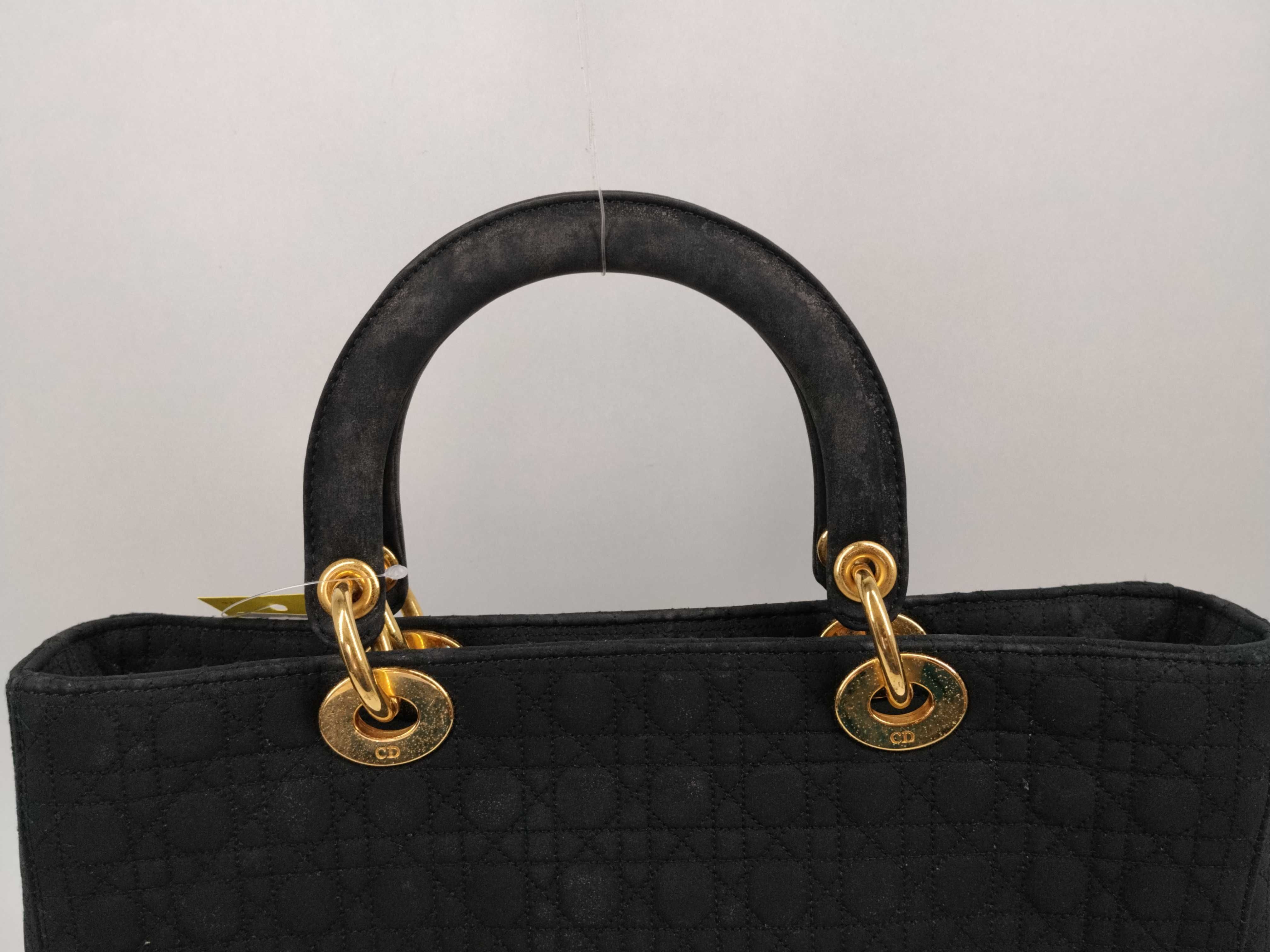 Lady Dior Nylon Handbag with Gold Hardware — view 4