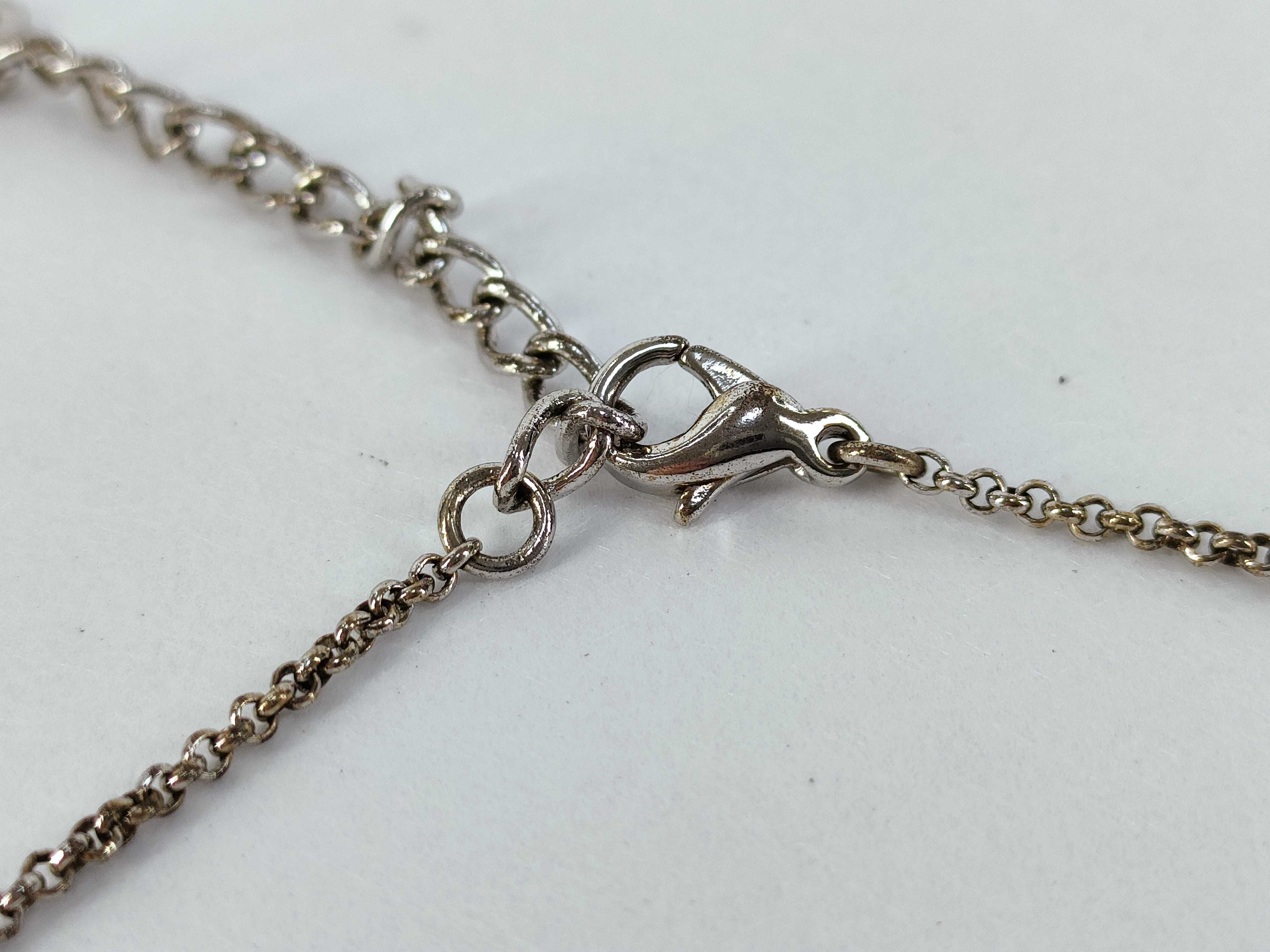 CD Logo Dice Rhinestone Silver Necklace — view 3