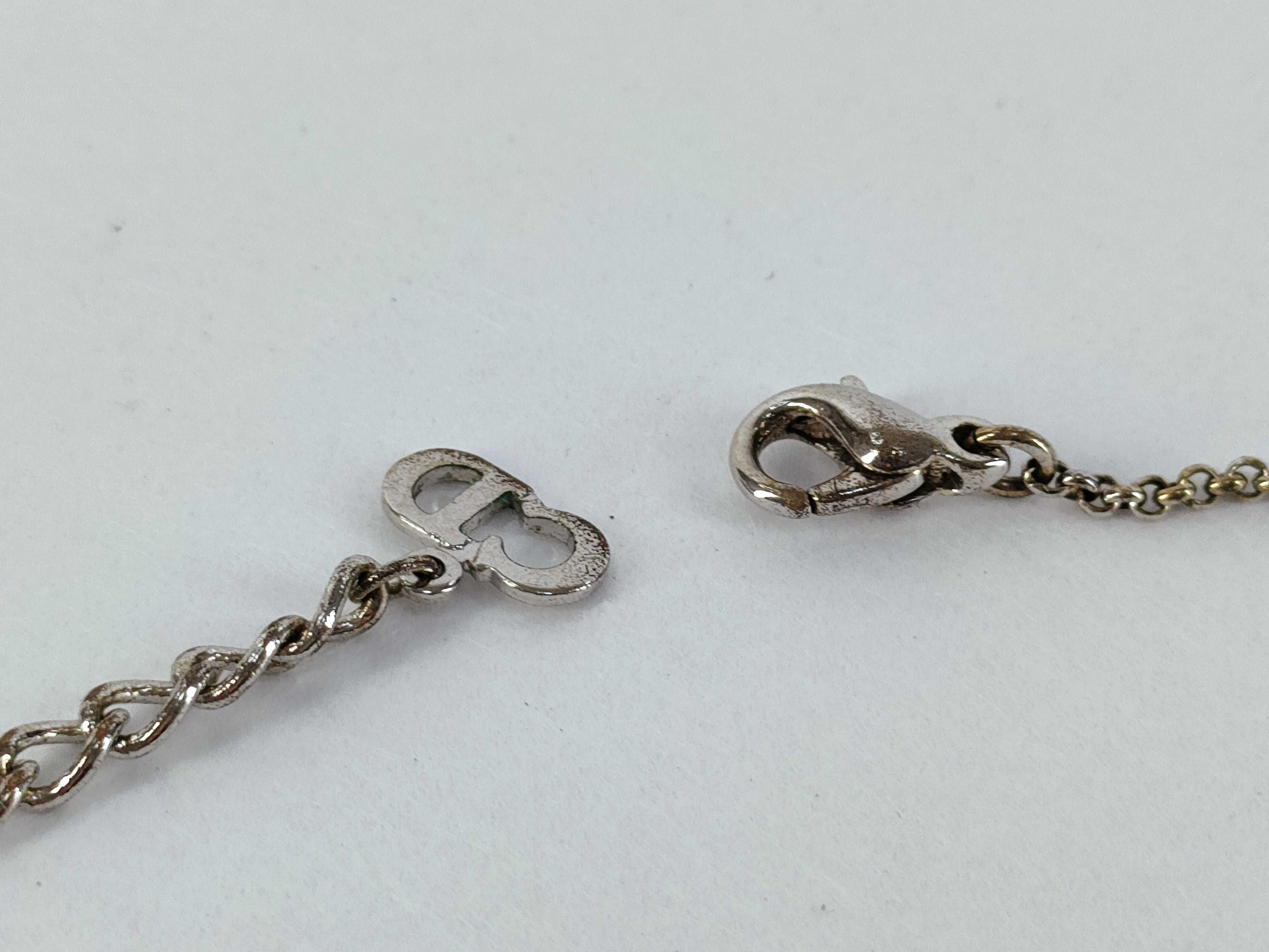 CD Logo Dice Rhinestone Silver Necklace — view 5