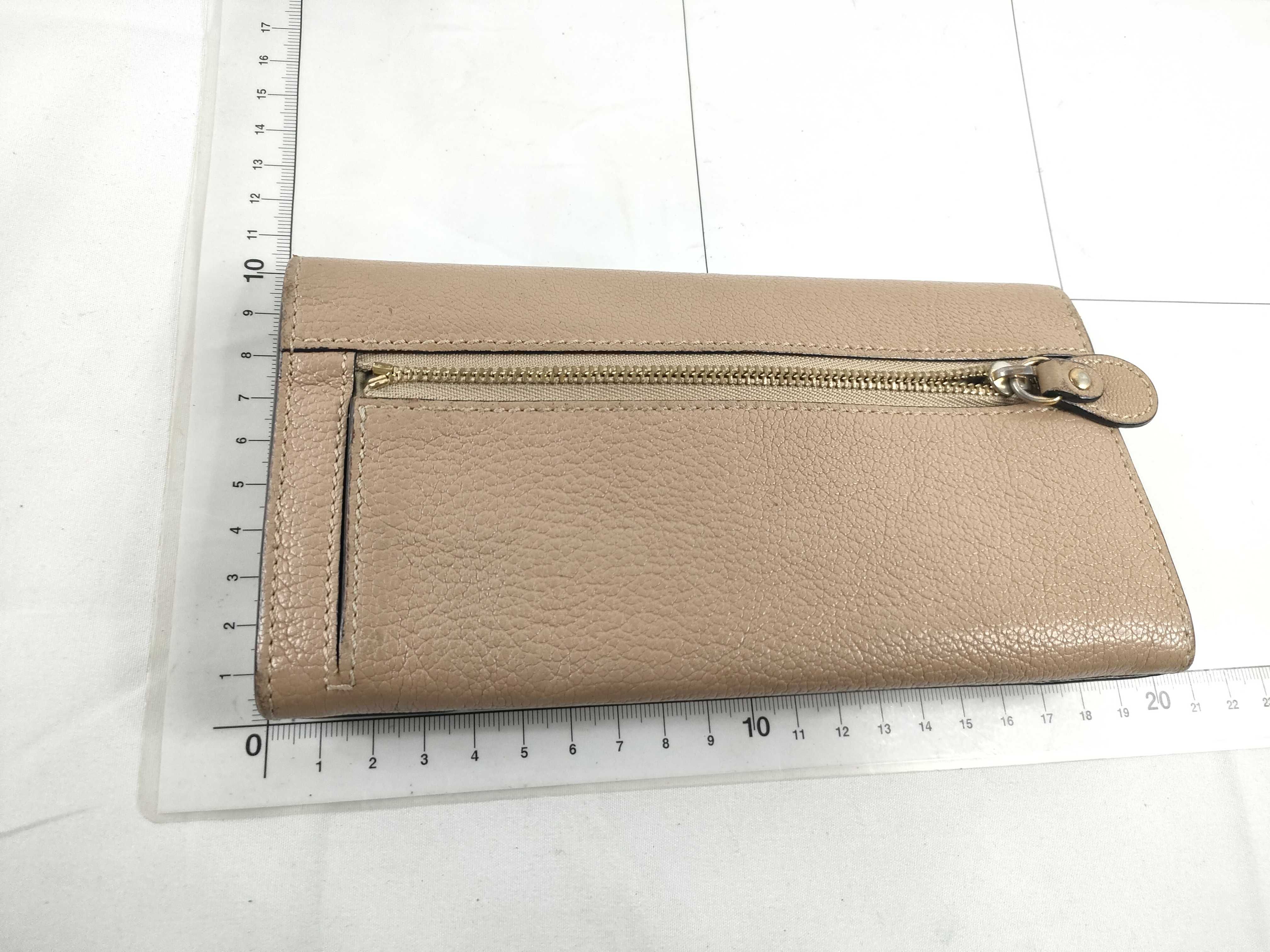 leather turn-lock long wallet — view 2