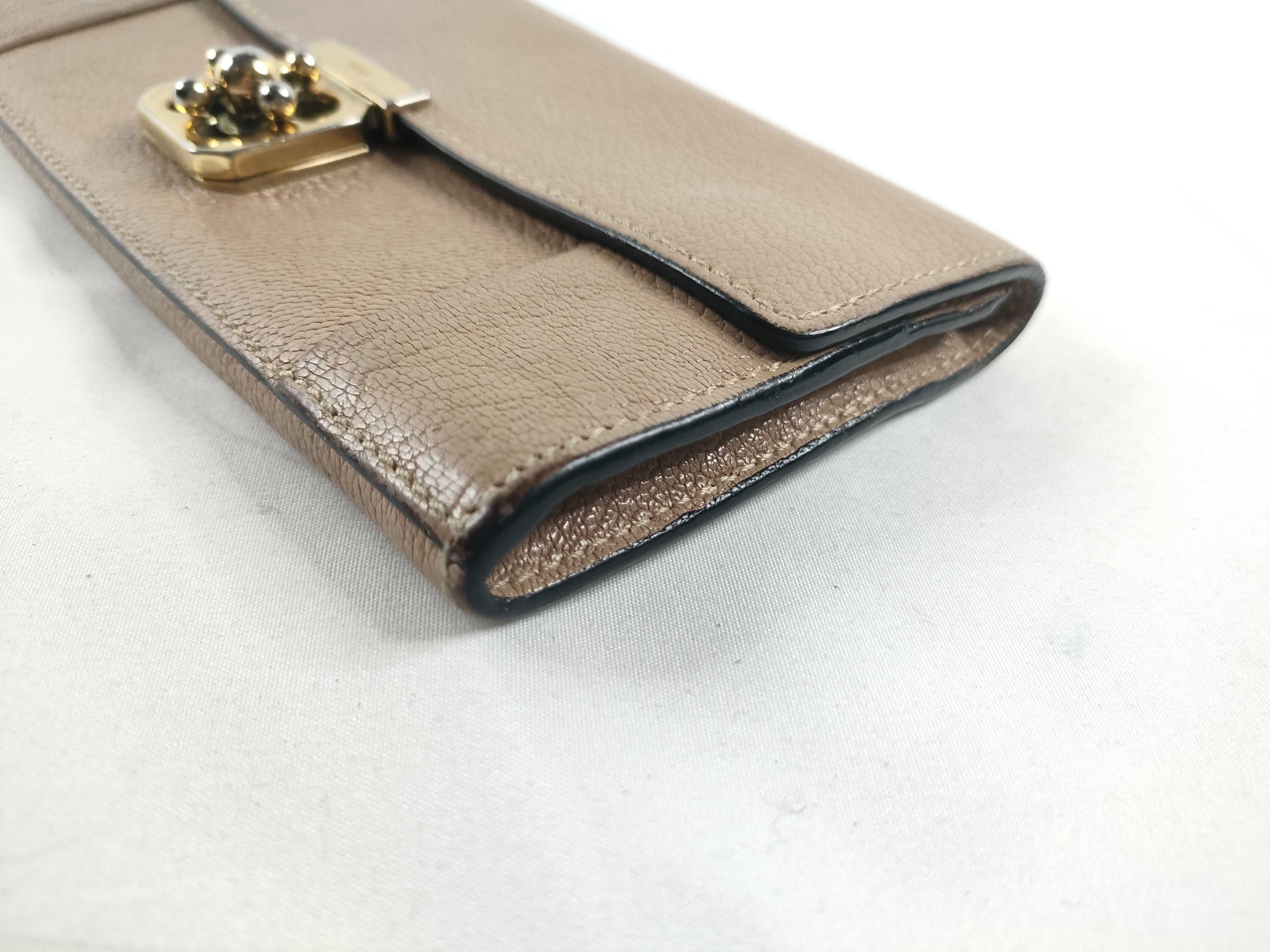 leather turn-lock long wallet — view 3