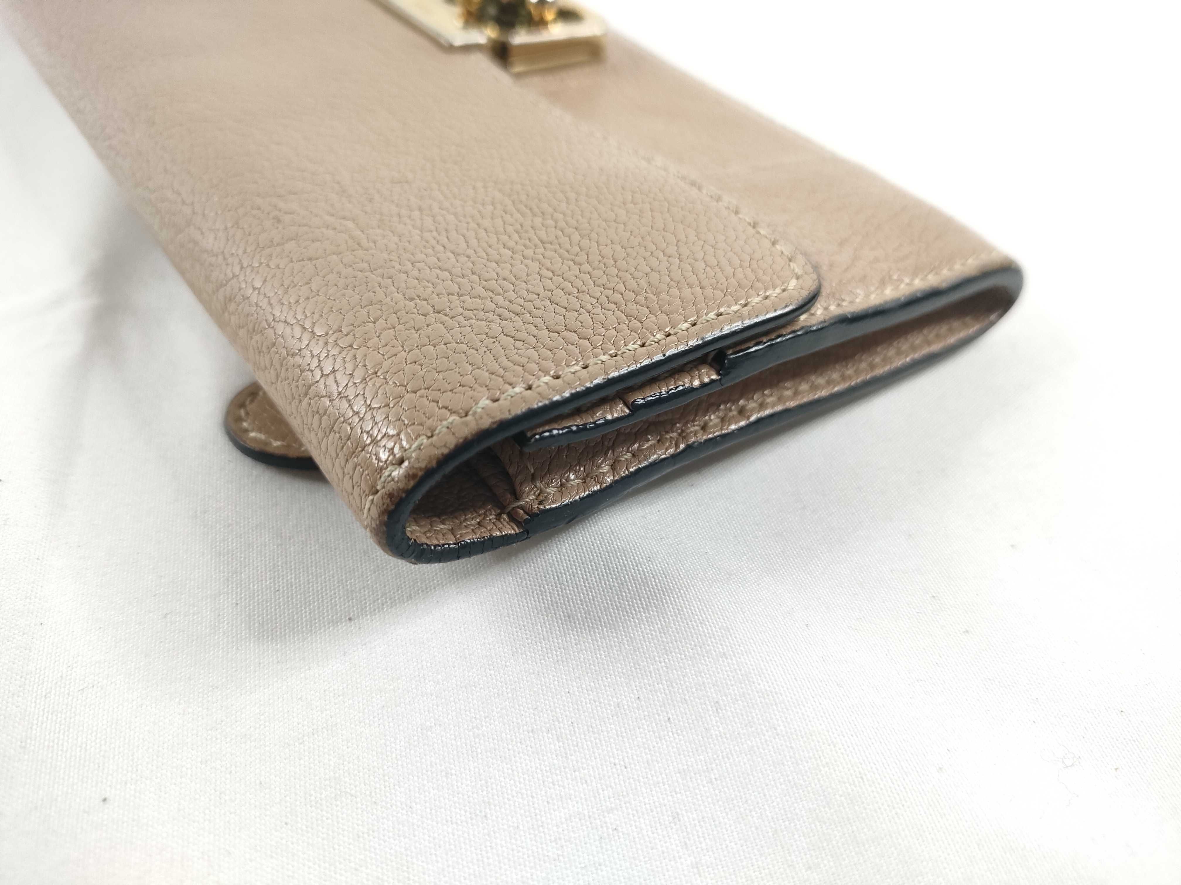 leather turn-lock long wallet — view 4