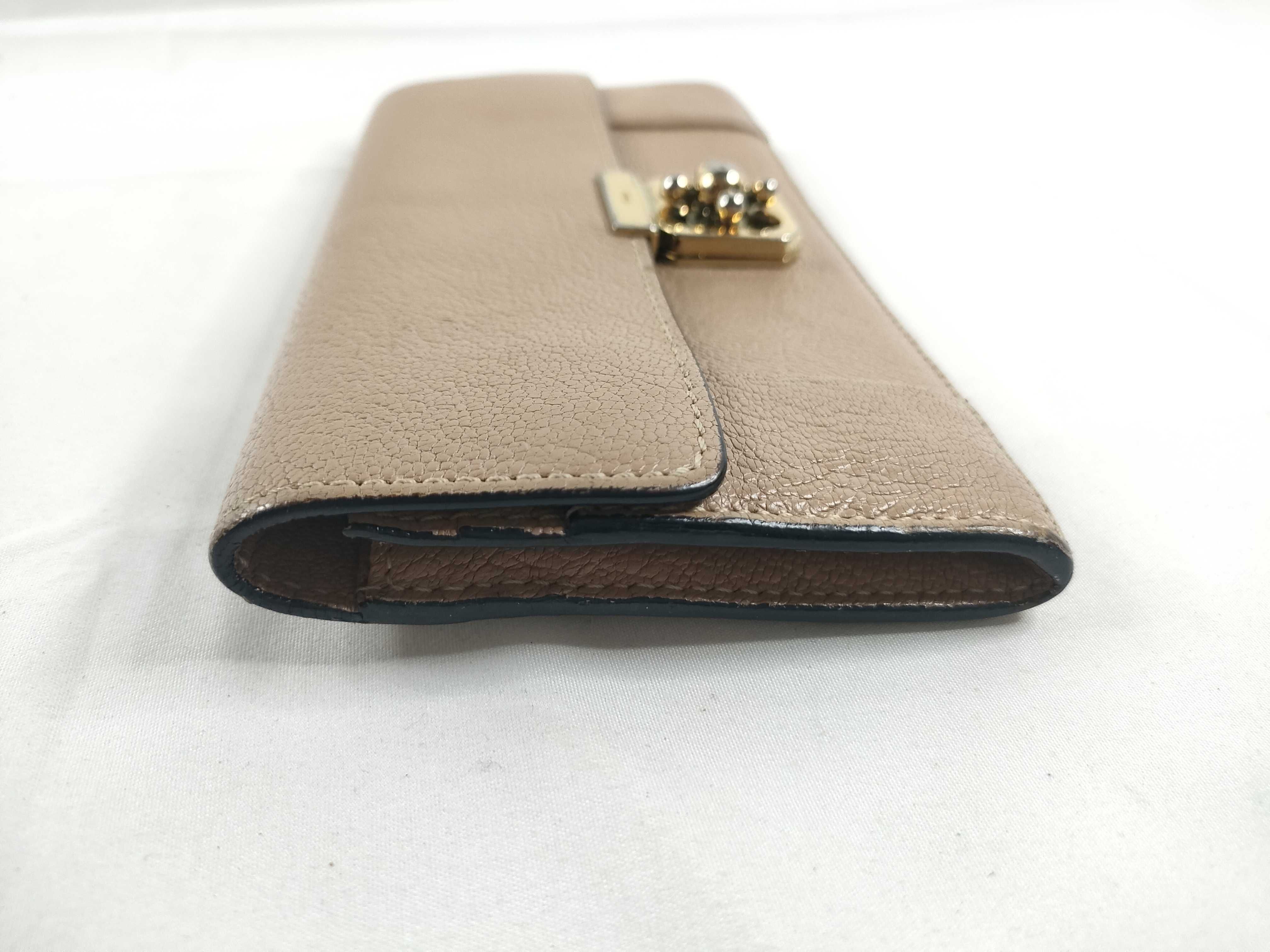 leather turn-lock long wallet — view 5