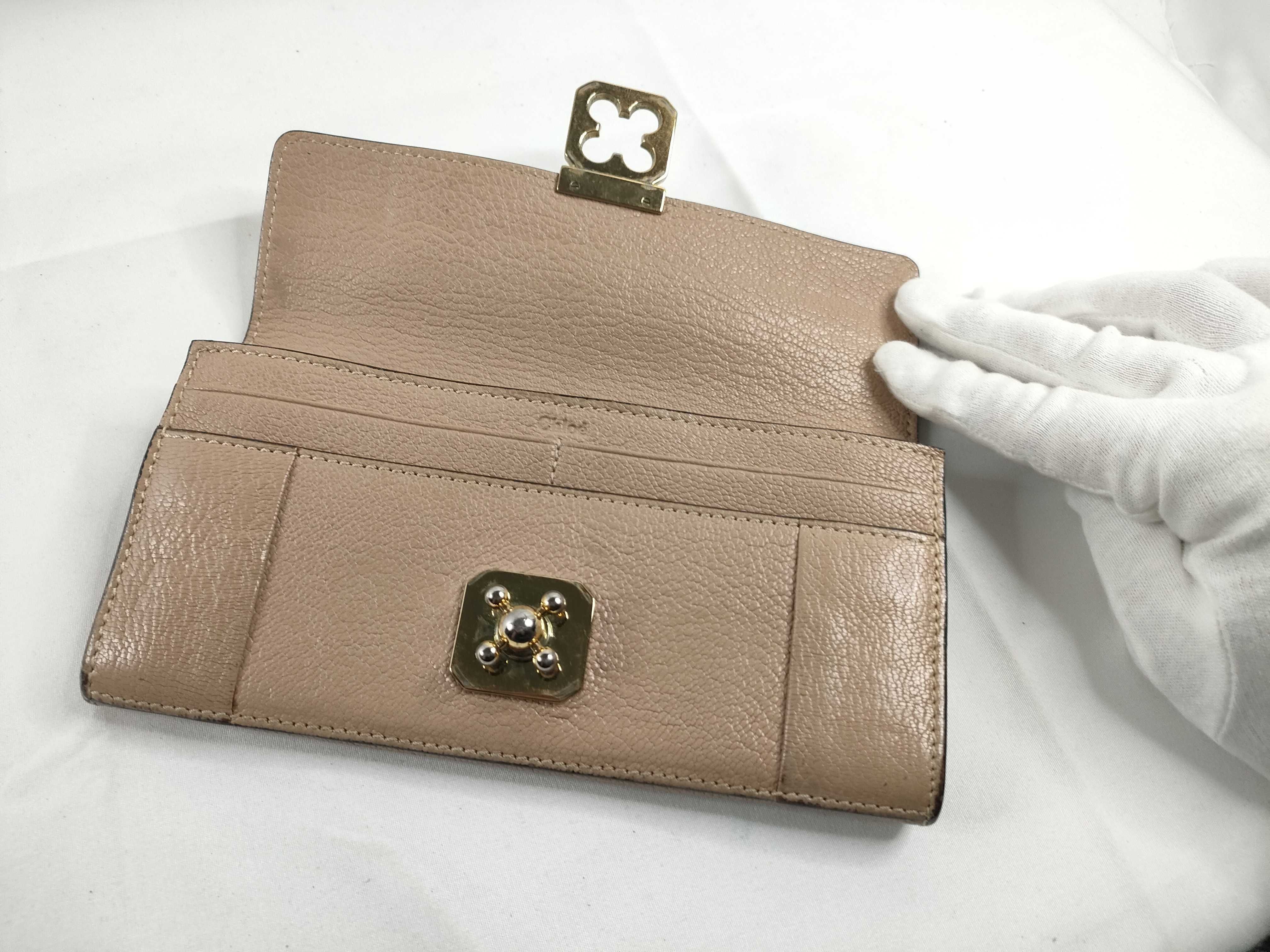 leather turn-lock long wallet — view 9