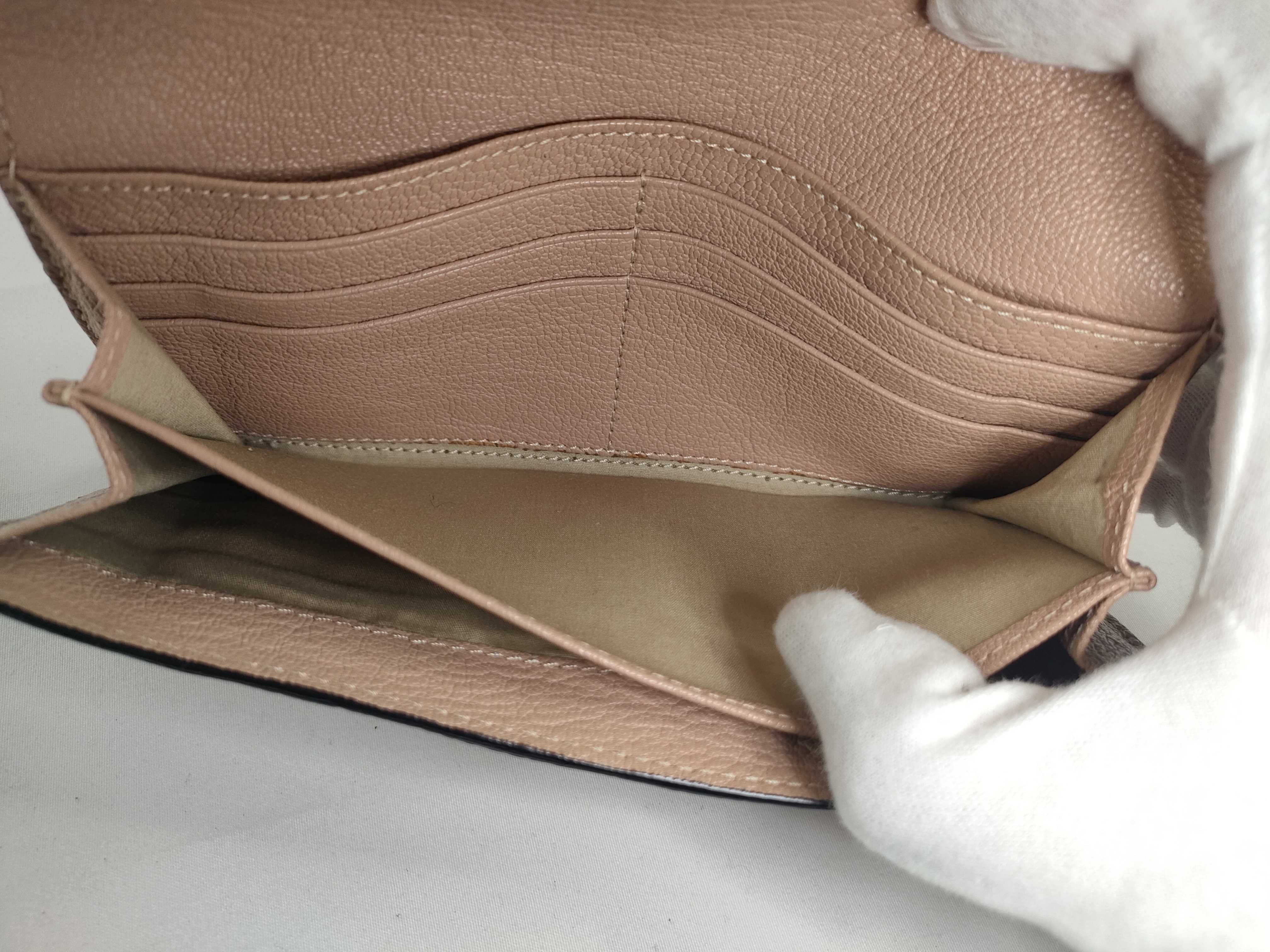 leather turn-lock long wallet — view 10
