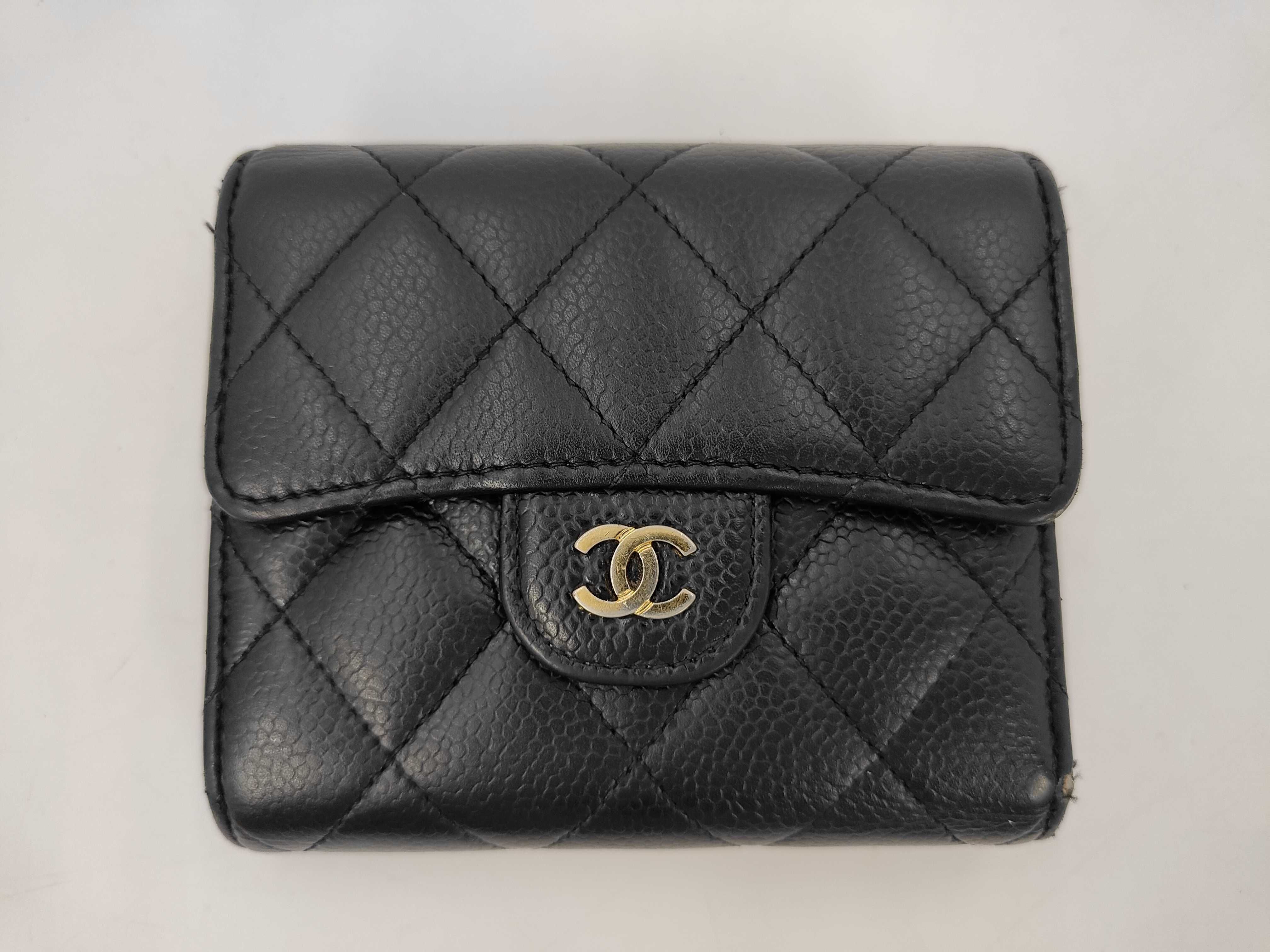 Black Caviar Leather Matelassé Wallet (Serial Number 27)