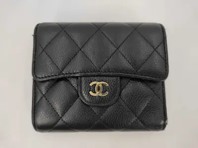 Black Caviar Leather Matelassé Wallet (Serial Number 27)