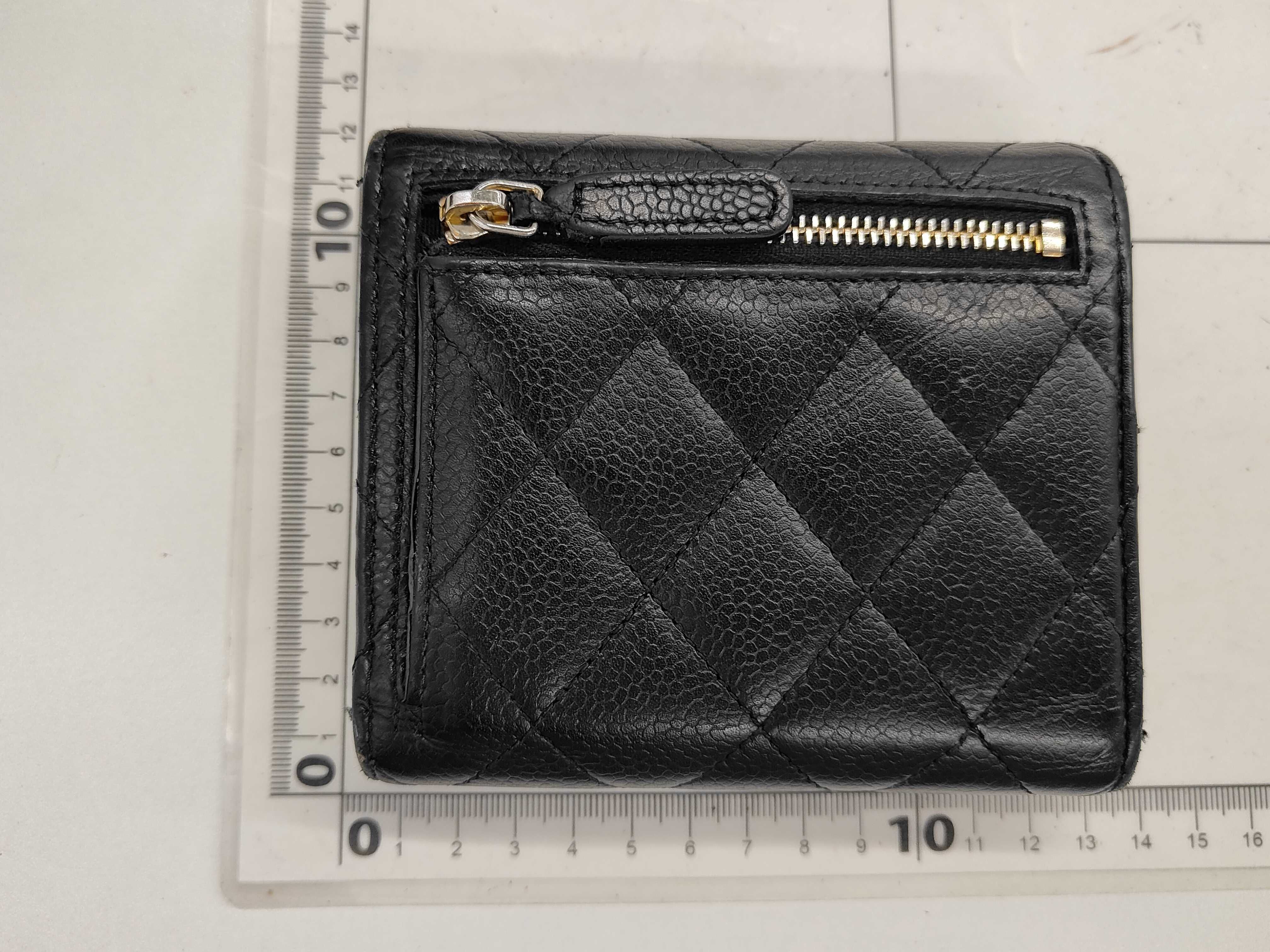 Black Caviar Leather Matelassé Wallet (Serial Number 27) — view 2