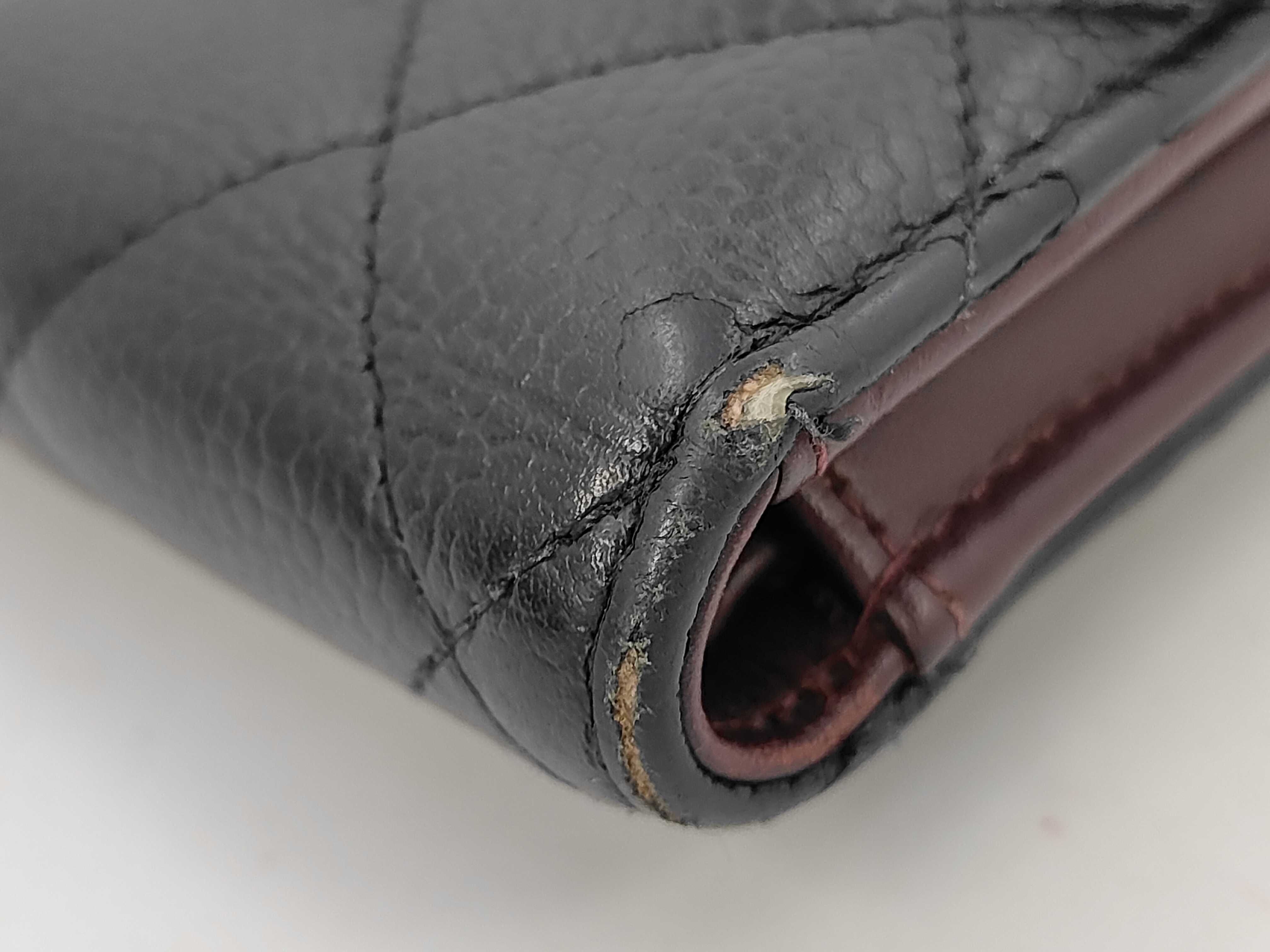 Black Caviar Leather Matelassé Wallet (Serial Number 27) — view 3