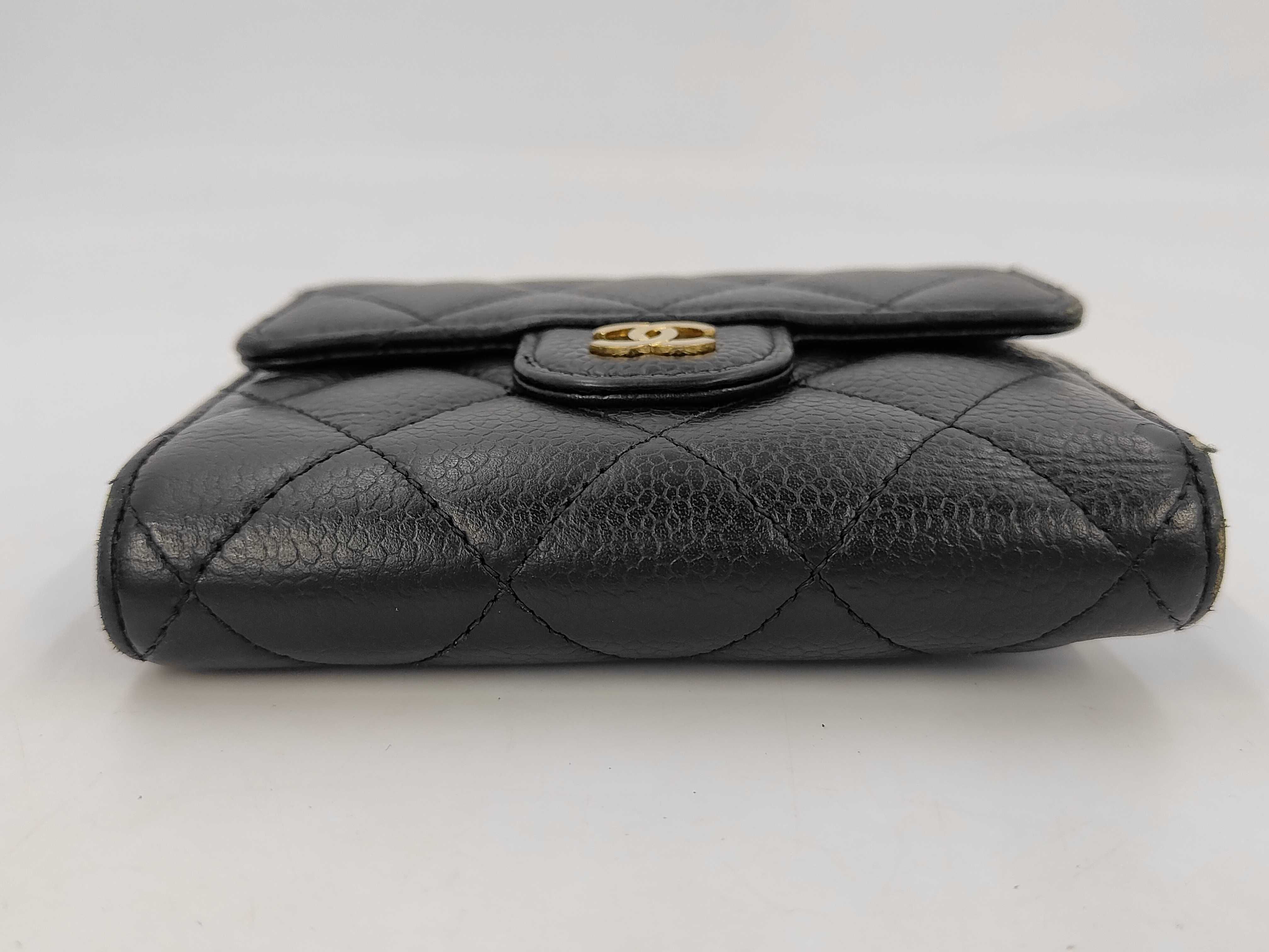 Black Caviar Leather Matelassé Wallet (Serial Number 27) — view 4