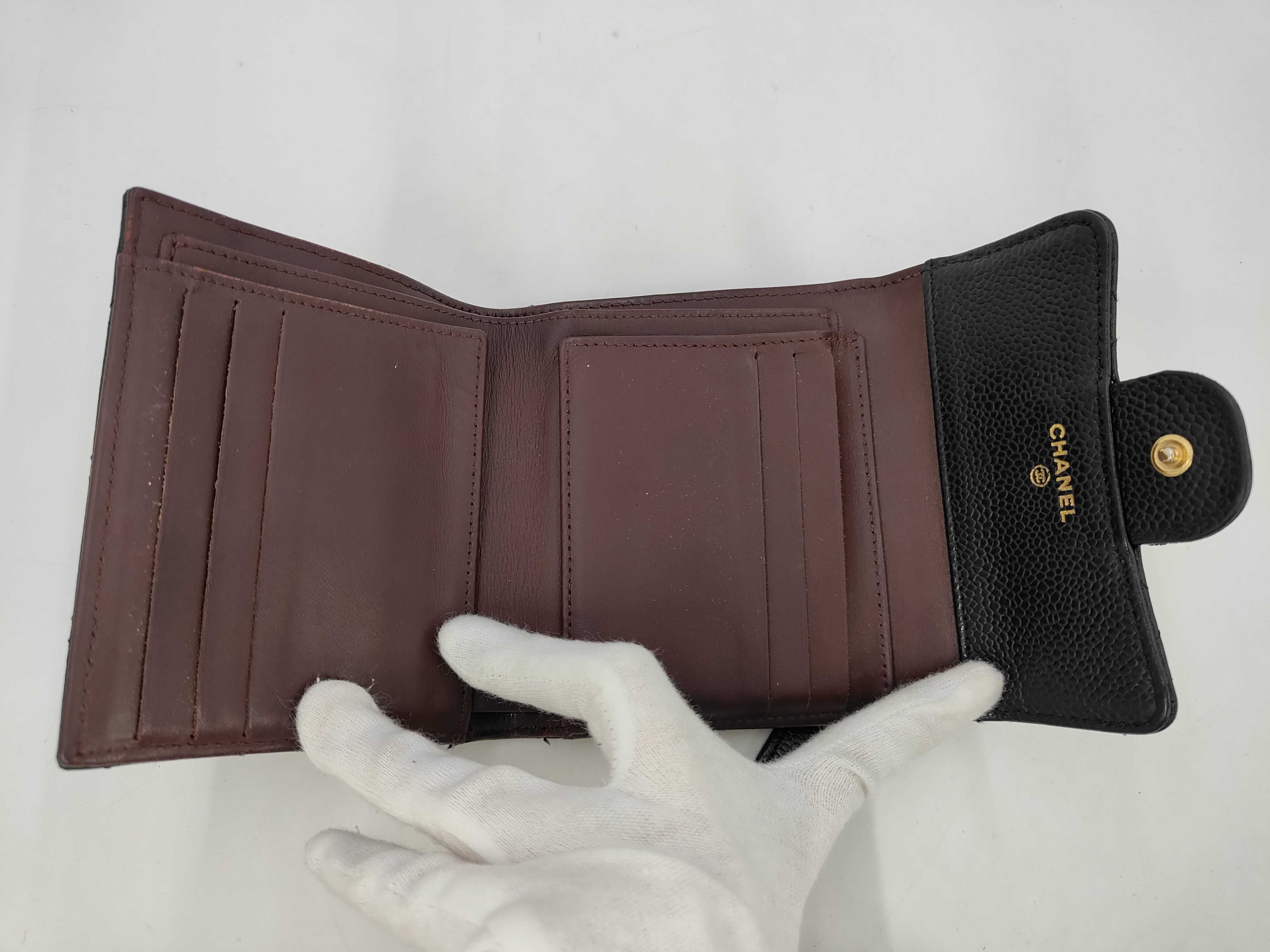 Black Caviar Leather Matelassé Wallet (Serial Number 27) — view 5